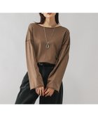【グローバルワーク/GLOBAL WORK】のスラブボートネックルーズTシャツ/589058 人気、トレンドファッション・服の通販 founy(ファニー) ファッション Fashion レディースファッション Fashion for Women トップス・カットソー Cut & Sew Tops シャツ・ブラウス・オフィスカジュアル Elegant Blouses & Button-Ups ロングTシャツ・Tシャツ Longline T-Shirts & Tees おすすめ Recommended / Our Picks カットソー Cut and Sewn Top スリット Slit, Slit Detail ネックレス Necklace, Pendant Necklace フェミニン Feminine, Girly フロント Front, Front Design ミリタリー Military, Army Style thumbnail ブラウン58|ID: prp329100004694235 ipo3291000000034419396