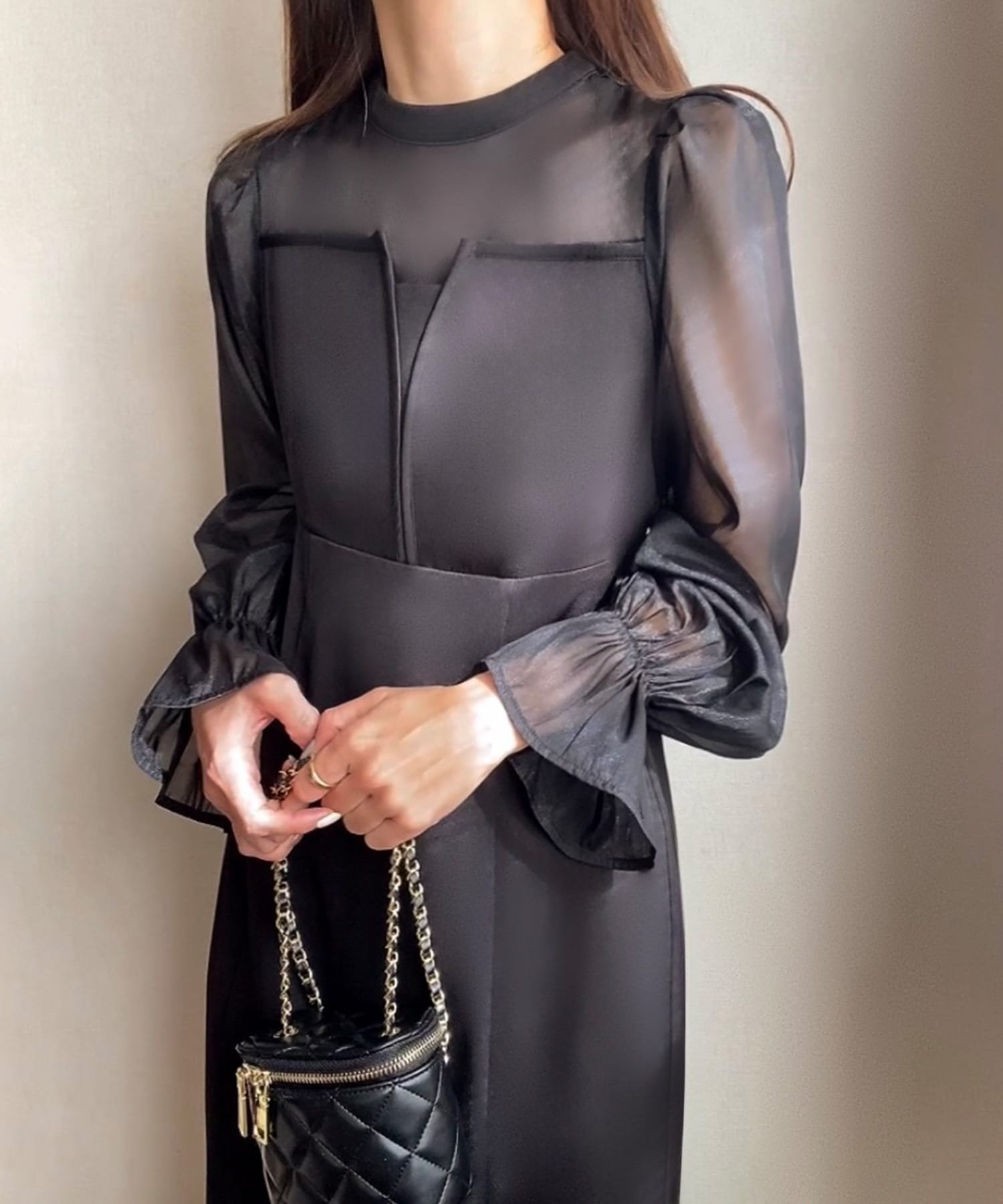 【ジュノア/JUNOAH】のFILLOU レースドッキングワンピース インテリア・キッズ・メンズ・レディースファッション・服の通販 founy(ファニー) 　ファッション　Fashion　レディースファッション　Fashion for Women　ワンピース　Dresses　Bブラック|ID: prp329100004694243 ipo3291000000033895805