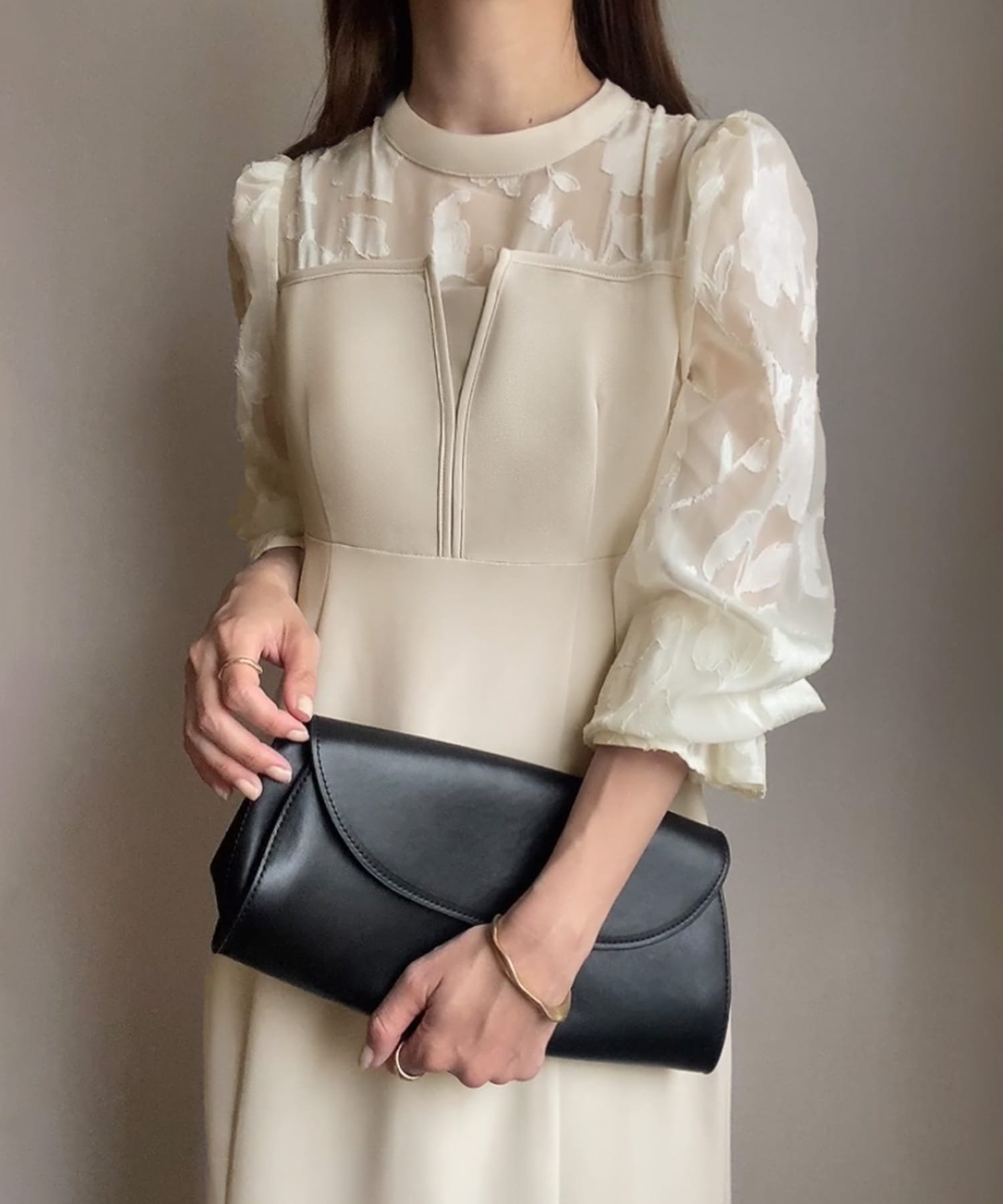 【ジュノア/JUNOAH】のFILLOU レースドッキングワンピース インテリア・キッズ・メンズ・レディースファッション・服の通販 founy(ファニー) 　ファッション　Fashion　レディースファッション　Fashion for Women　ワンピース　Dresses　Aアイボリー×アイボリー|ID: prp329100004694243 ipo3291000000034481712