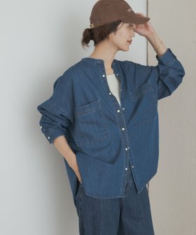 【アーバンリサーチ ドアーズ/URBAN RESEARCH DOORS】のデニムバンドカラーシャツ 人気、トレンドファッション・服の通販 founy(ファニー) ファッション Fashion レディースファッション Fashion for Women トップス・カットソー Cut & Sew Tops シャツ・ブラウス・オフィスカジュアル Elegant Blouses & Button-Ups 2025年 2025 2025-2026秋冬・A/W Autumn/Winter 2025–26 AW25–26 冬 Winter / This Winter インナー Innerwear カーディガン Cardigan, Knitwear シンプル Simple, Minimal ジャケット Jacket, Outerwear タンク Tank Top, Sleeveless Top デニム Denim, Jeans Material トレンド Trend, Trending Now フロント Front, Front Design リラックス Relax, Relaxed Fit ワーク Workwear, Utility Style A/W・秋冬 Autumn/Winter |ID:prp329100004694248