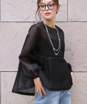 【ガール/GIRL】 シアー ペプラム チュニック ブラウス人気、トレンドファッション・服の通販 founy(ファニー) ファッション Fashion レディースファッション Fashion for Women トップス・カットソー Cut & Sew Tops シャツ・ブラウス・オフィスカジュアル Elegant Blouses & Button-Ups シアー Sheer, See-Through センター Center, Center Line チュニック Tunic, Long Top デニム Denim, Jeans Material トレンド Trend, Trending Now バランス Balance, Style Balance ペプラム Peplum, Flared Hem 夏 Summer 秋 Autumn |ID:prp329100004694253