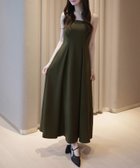 【ジュノア/JUNOAH】の【取り外し可能パット付き】ウエストタックカットフレアキャミワンピース カーキ|ID: prp329100004694266 ipo3291000000033896009