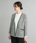 【アーバンリサーチ ドアーズ/URBAN RESEARCH DOORS】のツィードVネックロングジャケット OFF×BLK|ID: prp329100004694429 ipo3291000000033897325