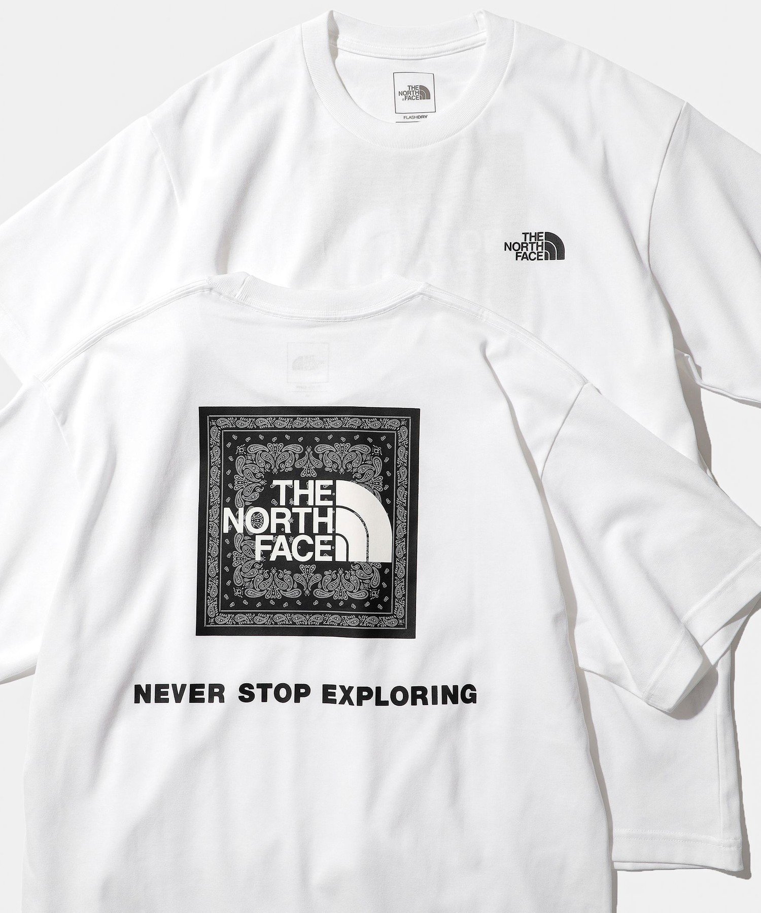 【ビームス/BEAMS / MEN】のTHE NORTH FACE / ショートスリーブ バンダナ スクエア ロゴ Tシャツ 25SS フェス アウトドア 速乾性 インテリア・キッズ・メンズ・レディースファッション・服の通販 founy(ファニー) 　ファッション　Fashion　メンズファッション　Fashion for Men　2025年　2025　2025春夏・S/S　Spring/Summer 2025 SS25　アウトドア　Outdoor Clothing　ショート　Short, Short Length　スクエア　Square, Square Shape　スリーブ　Sleeve, Long Sleeve / Short Sleeve　バンダナ　Bandana, Head Scarf　プリント　Print, Printed Pattern　人気　Popular, Best Seller　夏　Summer　定番　Standard, Basic Item　ホワイト2|ID: prp329100004694431 ipo3291000000033897345