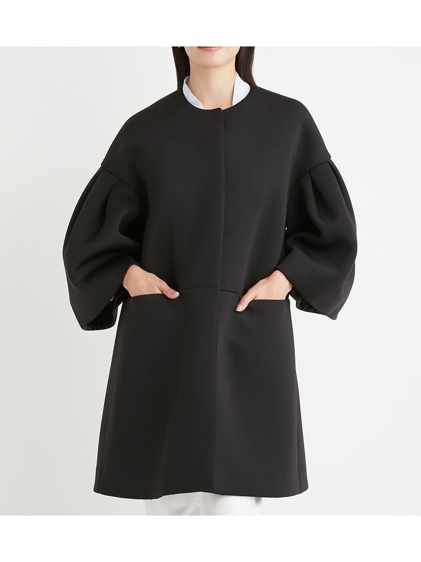 【セルフォード/CELFORD】のボリュームスリーブポンチコート インテリア・キッズ・メンズ・レディースファッション・服の通販 founy(ファニー) 　雑誌掲載アイテム　Magazine Picks & Fashion Features　ファッション雑誌　Fashion Magazines　ヴェリィ　VERY　ファッション　Fashion　レディースファッション　Fashion for Women　アウター　Coat / Outerwear Collection　コート・ロングコート・ピーコート　Long Coats, Peacoats & More　3月号　March Issue　ショルダー　Shoulder, Shoulder Strap　スリーブ　Sleeve, Long Sleeve / Short Sleeve　テーパード　Tapered, Tapered Pants　ドロップ　Drop Shoulder, Dropped Style　フロント　Front, Front Design　ボトム　Bottoms, Lower Wear　エレガント 上品　Elegant　切替　Switching, Contrast Panel　雑誌　Magazine, Fashion Magazine　BLK[009]|ID: prp329100004694437 ipo3291000000033897404
