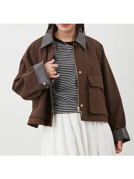 【ミラオーウェン/Mila Owen】のショートテントシルエットハンティングジャケット インテリア・キッズ・メンズ・レディースファッション・服の通販 founy(ファニー) 　雑誌掲載アイテム　Magazine Picks & Fashion Features　ファッション雑誌　Fashion Magazines　ヴェリィ　VERY　ファッション　Fashion　レディースファッション　Fashion for Women　アウター　Coat / Outerwear Collection　レディースジャケット・軽アウター　Jackets　キャンバス　Canvas, Canvas Fabric　コンパクト　Compact, Small Size　10月号　October Issue　ショート　Short, Short Length　ジャケット　Jacket, Outerwear　スマート　Smart, Elegant　雑誌　Magazine, Fashion Magazine　トレンド　Trend, Trending Now　フェイクレザー　Faux Leather, PU Leather　フェミニン　Feminine, Girly　ポケット　Pocket, Pocket Detail　レース　Lace, Lace Fabric　エレガント 上品　Elegant　MOC[056]|ID: prp329100004694486 ipo3291000000034528527