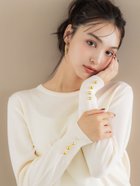 【コカ/COCA】の袖金ボタンニットトップス Ivory|ID: prp329100004694487 ipo3291000000033897845