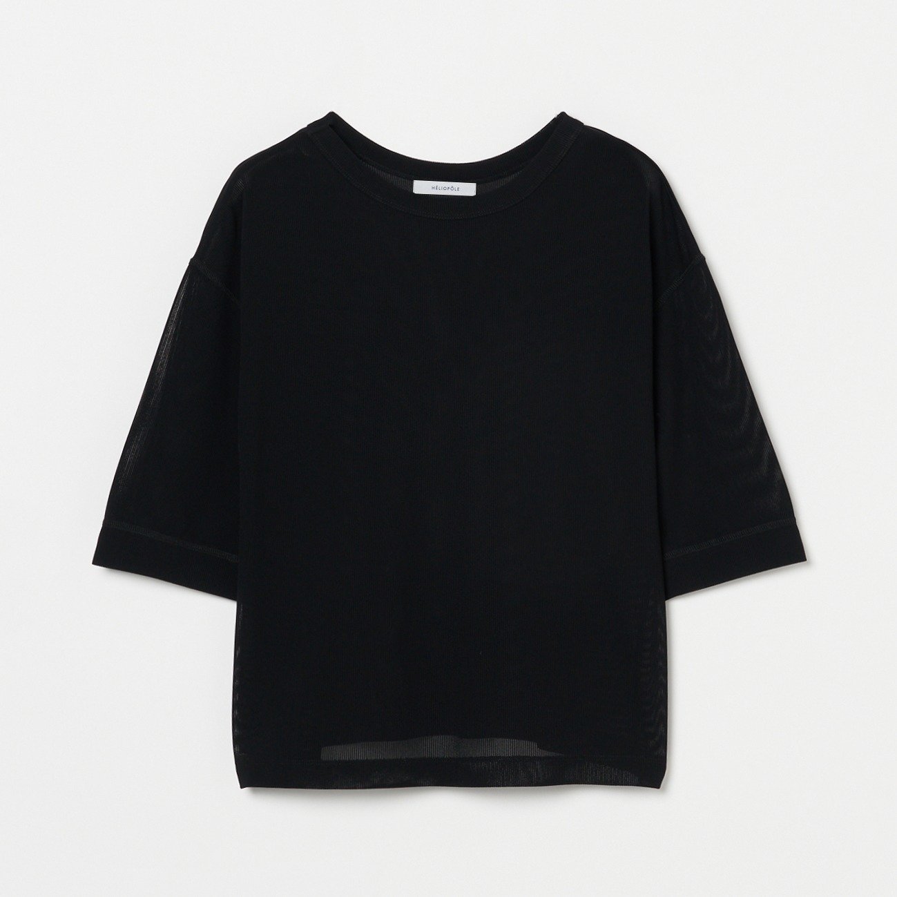 【エリオポール/heliopole】のSHEER STRIPE TEE インテリア・キッズ・メンズ・レディースファッション・服の通販 founy(ファニー) 　ファッション　Fashion　レディースファッション　Fashion for Women　シアー　Sheer, See-Through　ストライプ　Stripe, Striped Pattern　ドレープ　Drape, Draping Fabric　ブラック|ID: prp329100004694529 ipo3291000000033898273