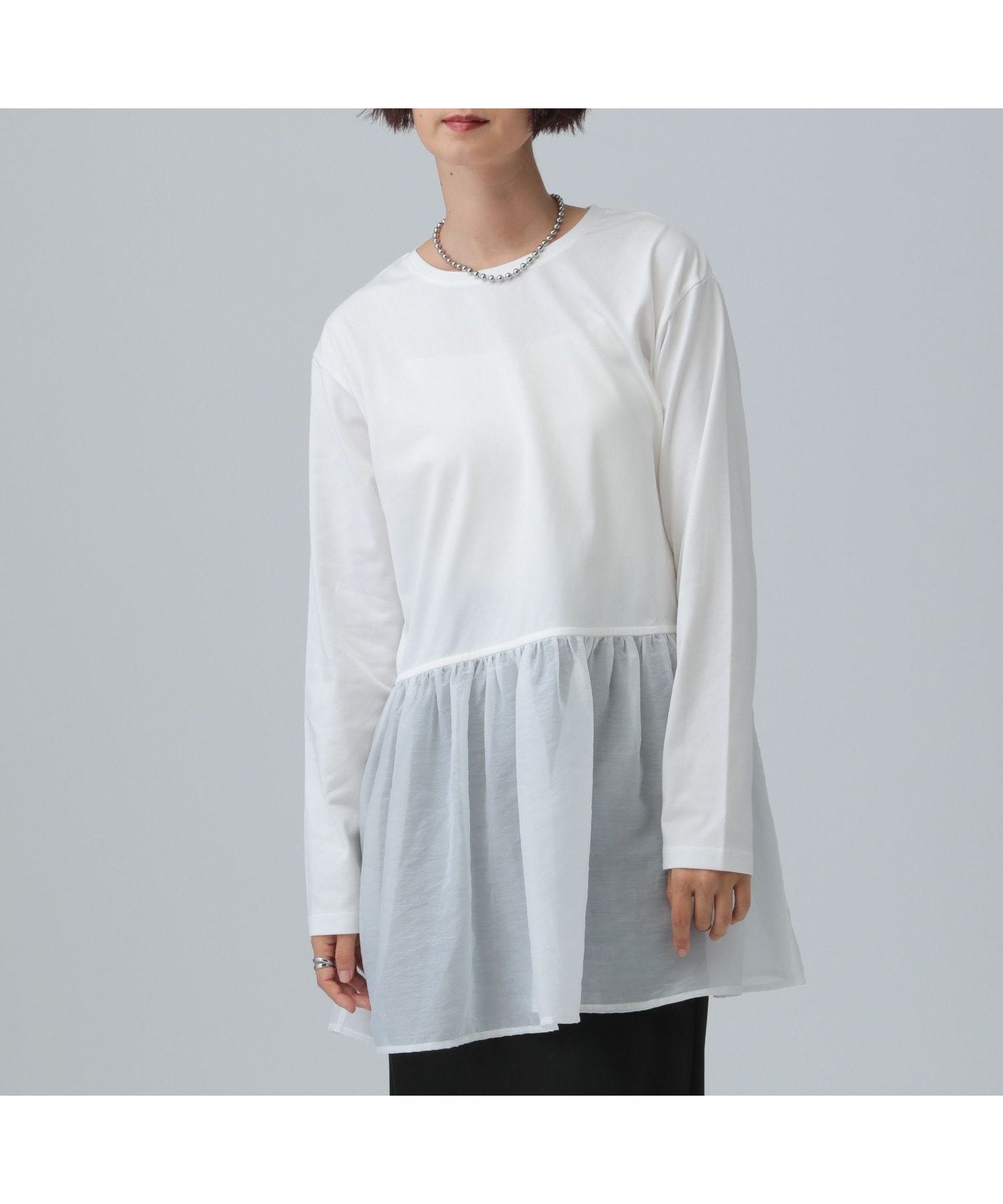 【レプシィム ローリーズファーム/LEPSIM LOWRYS FARM】の裾アソートレイヤード2 インテリア・キッズ・メンズ・レディースファッション・服の通販 founy(ファニー) ファッション Fashion レディースファッション Fashion for Women おすすめ Recommended / Our Picks スウェット / スエット Sweatshirt, Sweatwear オフホワイト×布帛05|ID: prp329100004694536 ipo3291000000034570636