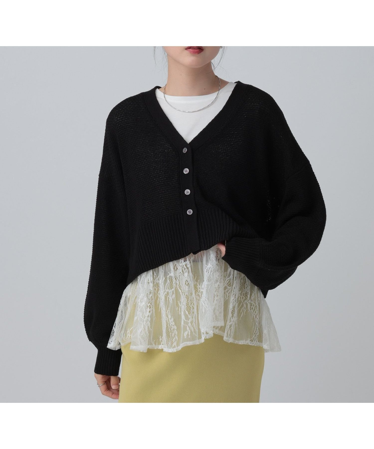 【レプシィム ローリーズファーム/LEPSIM LOWRYS FARM】の裾アソートレイヤード2 インテリア・キッズ・メンズ・レディースファッション・服の通販 founy(ファニー) 　ファッション　Fashion　レディースファッション　Fashion for Women　おすすめ　Recommended / Our Picks　スウェット / スエット　Sweatshirt, Sweatwear　オフホワイト×レース06|ID: prp329100004694536 ipo3291000000036215997