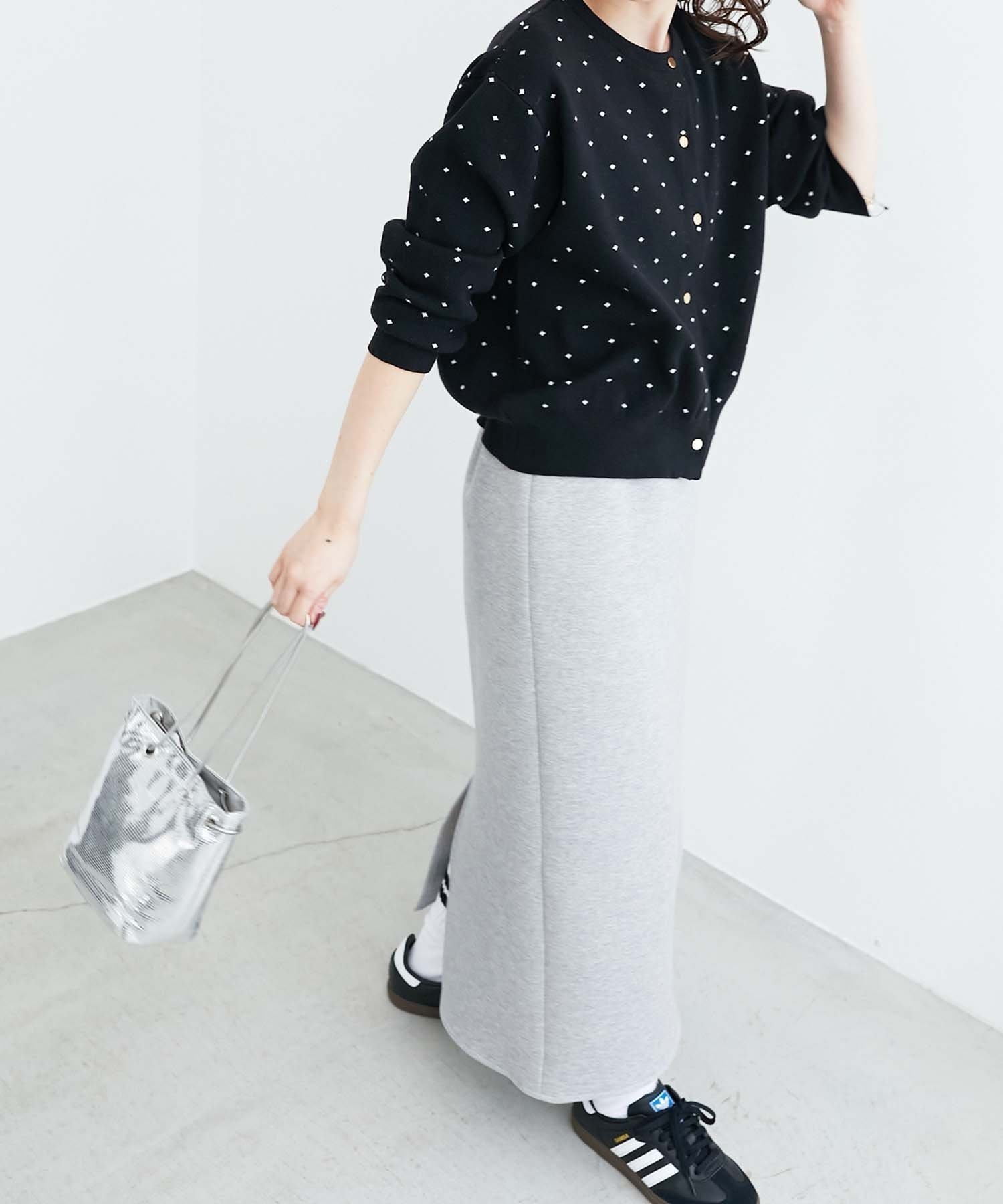 【ルクールブラン/le.coeur blanc】のジャガードダンボールタイトスカート インテリア・キッズ・メンズ・レディースファッション・服の通販 founy(ファニー) 　ファッション　Fashion　レディースファッション　Fashion for Women　スカート　Skirts　おすすめ　Recommended / Our Picks　インナー　Innerwear　シンプル　Simple, Minimal　スウェット / スエット　Sweatshirt, Sweatwear　タイトスカート　Pencil Skirt, Tight Skirt　春　Spring　A/W・秋冬　Autumn/Winter　グレー|ID: prp329100004694556 ipo3291000000033898576