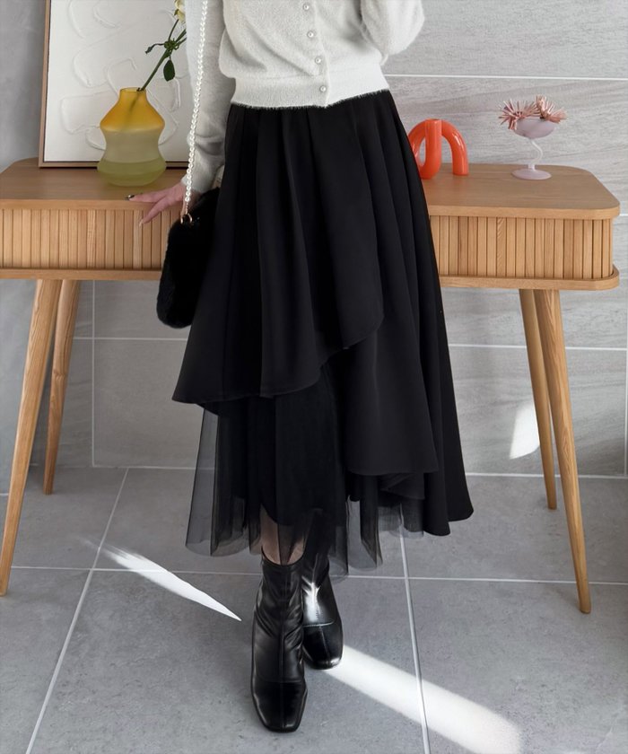 【クリア/clear】のチュールドッキングアシンメトリースカート インテリア・キッズ・メンズ・レディースファッション・服の通販 founy(ファニー) https://founy.com/ ファッション Fashion レディースファッション Fashion for Women スカート Skirts おすすめ Recommended / Our Picks チュール Tulip, Tulip Motif ドッキング Docking, Mixed Material フェミニン Feminine, Girly 春 Spring |ID: prp329100004694582 ipo3291000000033898814