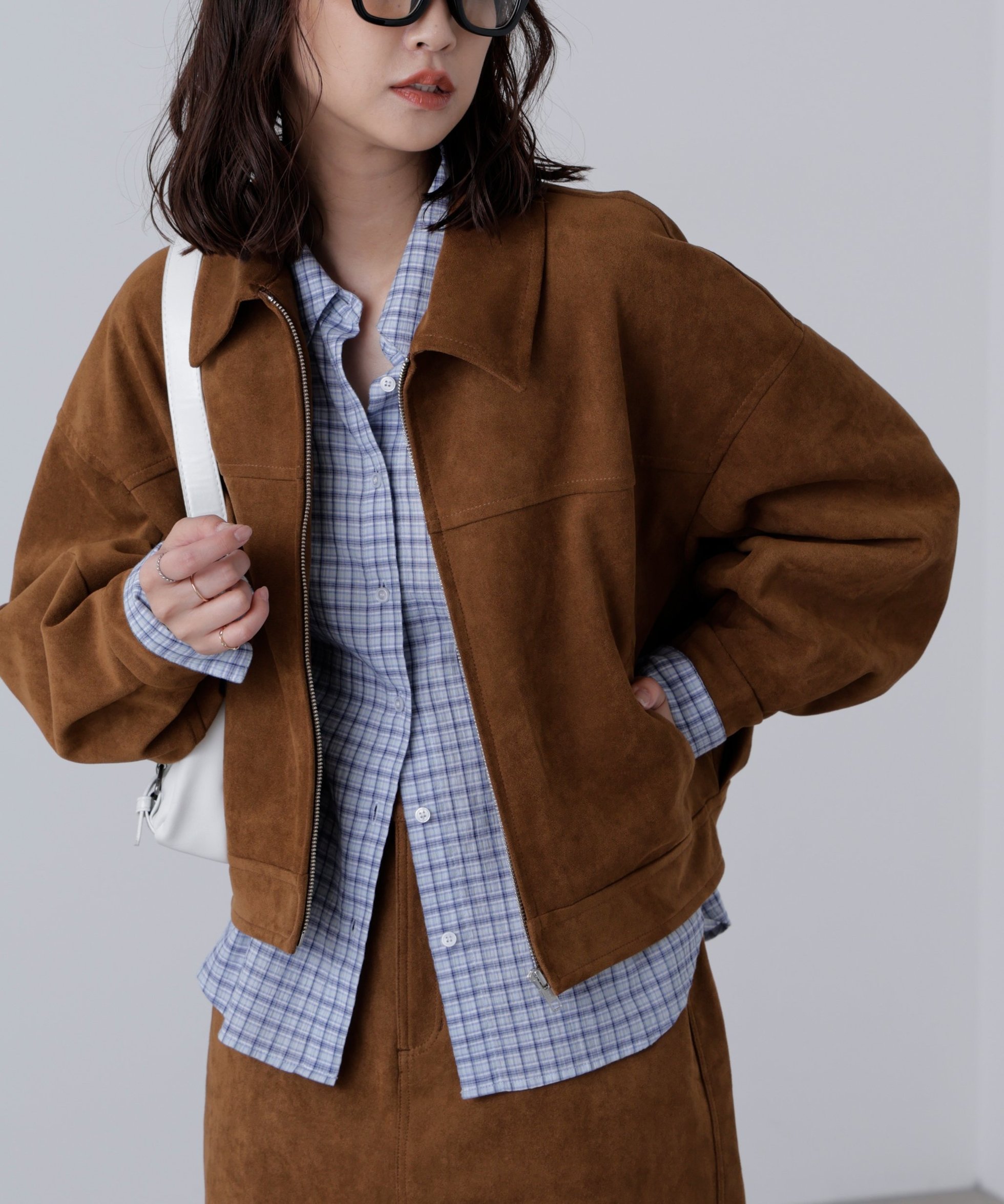 【フリーズマート/FREE'S MART】の合皮ジップアップブルゾン 人気、トレンドファッション・服の通販 founy(ファニー) 　ファッション　Fashion　レディースファッション　Fashion for Women　アウター　Coat / Outerwear Collection　ブルゾンジャケット・スポーティアウター　Blouson Jackets　おすすめ　Recommended / Our Picks　ギャザー　Gathered, Ruffled　ショート　Short, Short Length　スウェット / スエット　Sweatshirt, Sweatwear　フェイクレザー　Faux Leather, PU Leather　フォルム　Silhouette, Form　ブルゾン　Blouson, Bomber Jacket　リアル　Real, Realistic　 other-1|ID: prp329100004694584 ipo3291000000033898840