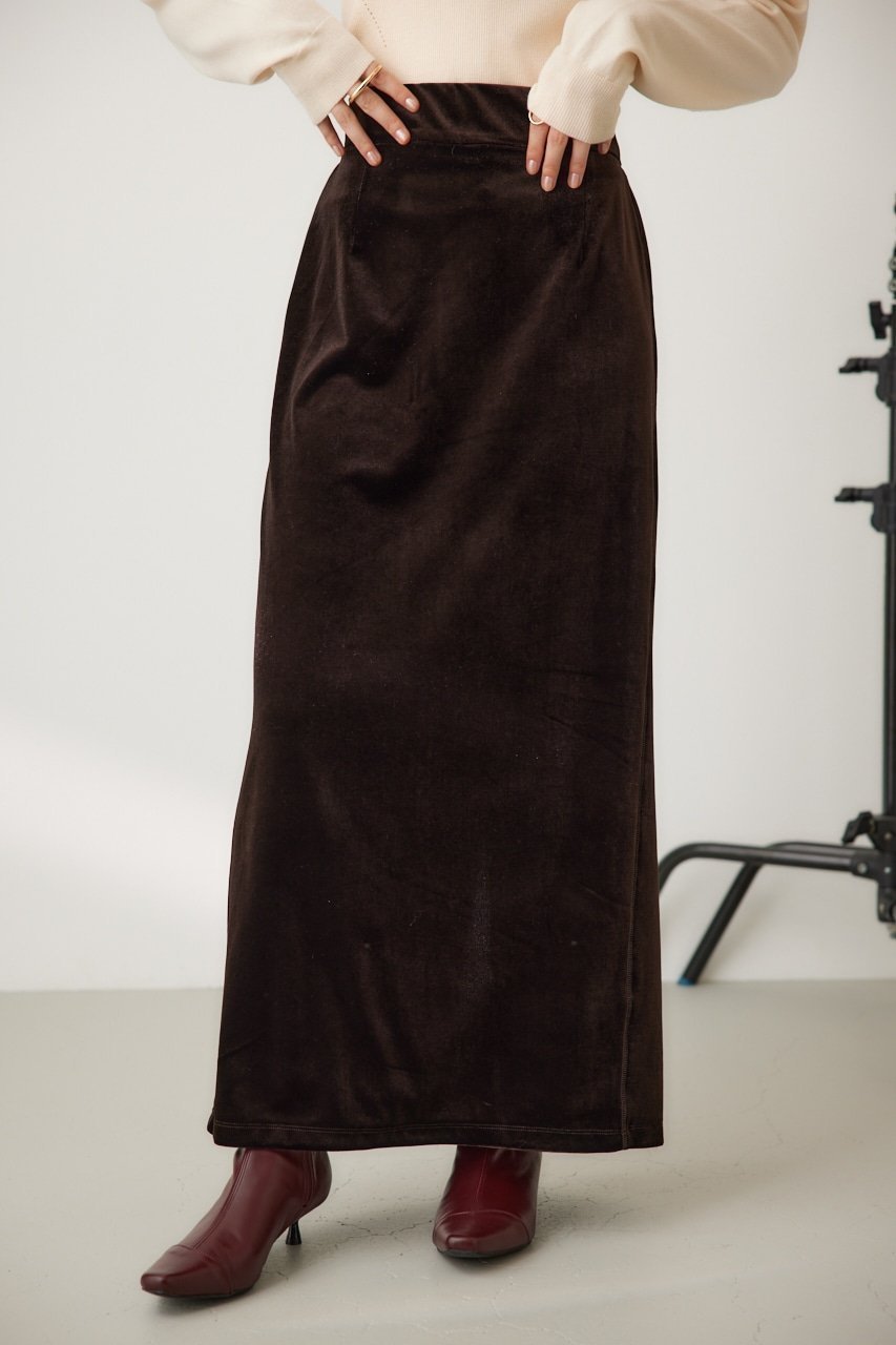【その他のブランド/Other】のベロアストレートロングスカート インテリア・キッズ・メンズ・レディースファッション・服の通販 founy(ファニー) 　ファッション　Fashion　レディースファッション　Fashion for Women　スカート　Skirts　ロングスカート　Long Skirts / Maxi & Midi Skirts　2024年　2024　2024-2025秋冬・A/W　Autumn/Winter 2024–25 AW24–25　シンプル　Simple, Minimal　ベロア　Velour, Soft Velvet　A/W・秋冬　Autumn/Winter　BRN|ID: prp329100004694600 ipo3291000000033898950
