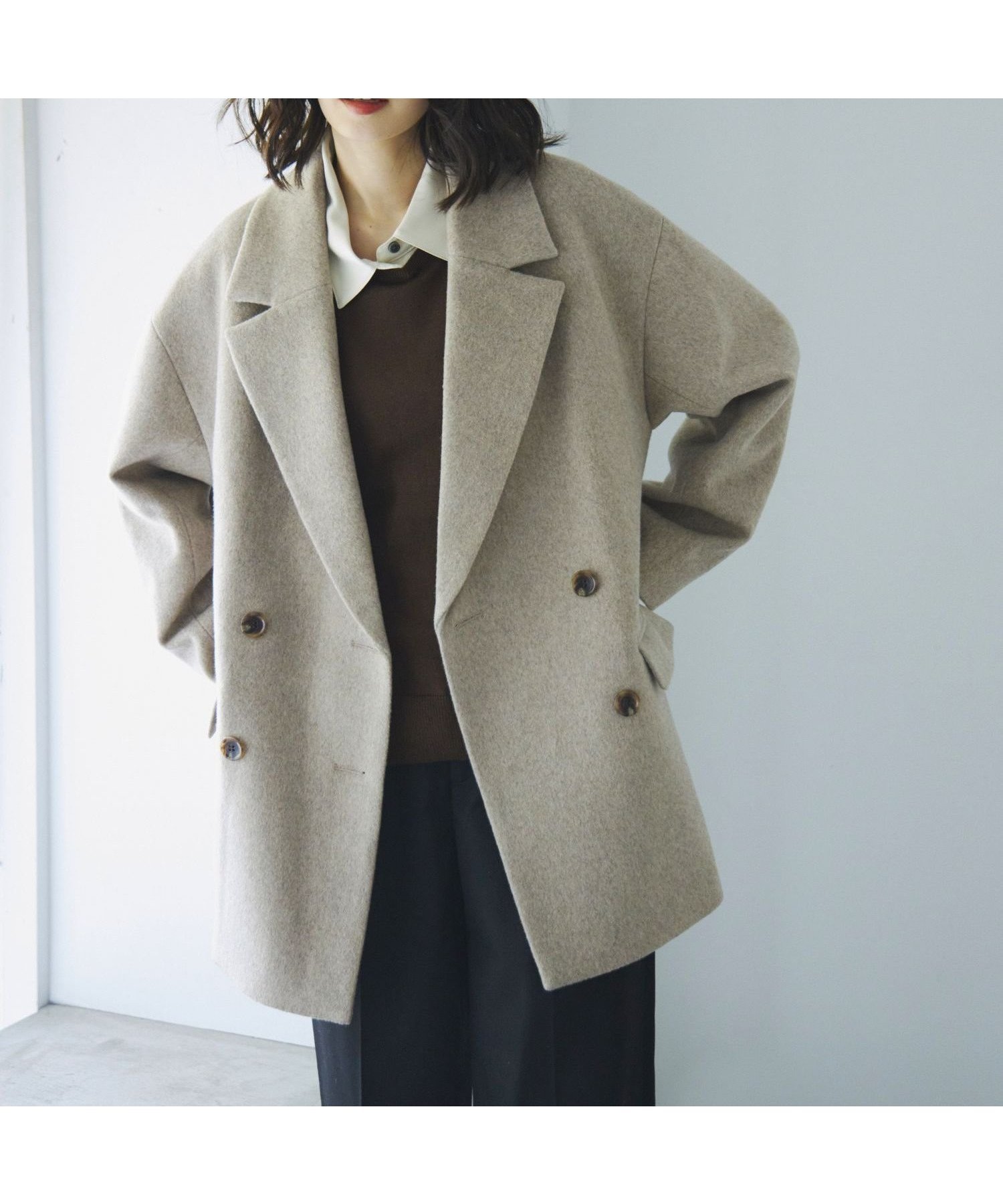 【グローバルワーク/GLOBAL WORK】のMATINEE LINE/ウールWジャケットコート/211387 人気、トレンドファッション・服の通販 founy(ファニー) 　ファッション　Fashion　レディースファッション　Fashion for Women　アウター　Coat / Outerwear Collection　コート・ロングコート・ピーコート　Long Coats, Peacoats & More　レディースジャケット・軽アウター　Jackets　シンプル　Simple, Minimal　ジャケット　Jacket, Outerwear　バランス　Balance, Style Balance　ミドル　Middle Length, Mid Height　エレガント 上品　Elegant　 other-1|ID: prp329100004694661 ipo3291000000033899440