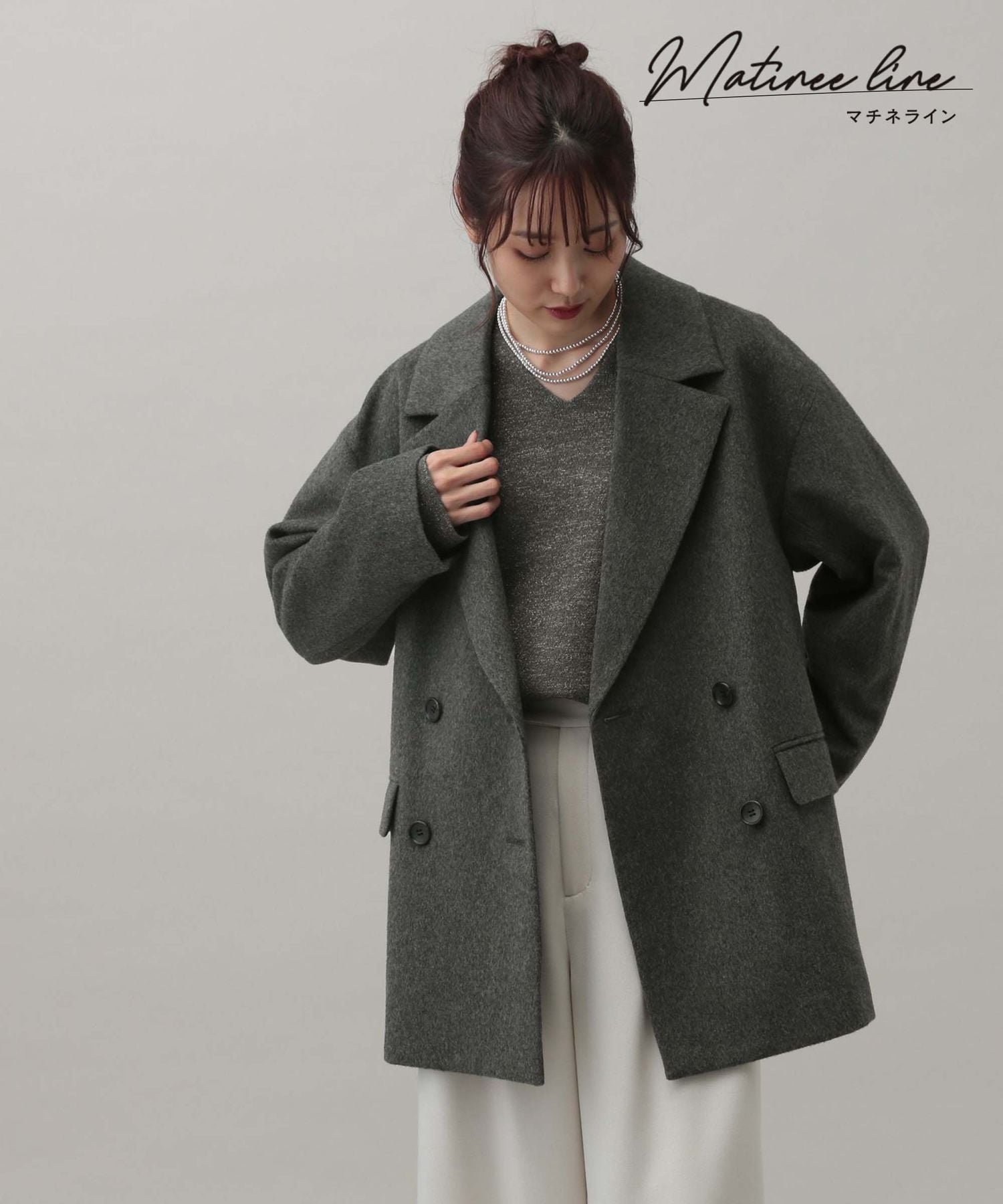 【グローバルワーク/GLOBAL WORK】のMATINEE LINE/ウールWジャケットコート/211387 インテリア・キッズ・メンズ・レディースファッション・服の通販 founy(ファニー) 　ファッション　Fashion　レディースファッション　Fashion for Women　アウター　Coat / Outerwear Collection　コート・ロングコート・ピーコート　Long Coats, Peacoats & More　レディースジャケット・軽アウター　Jackets　シンプル　Simple, Minimal　ジャケット　Jacket, Outerwear　バランス　Balance, Style Balance　ミドル　Middle Length, Mid Height　エレガント 上品　Elegant　グレー18|ID: prp329100004694661 ipo3291000000033899446