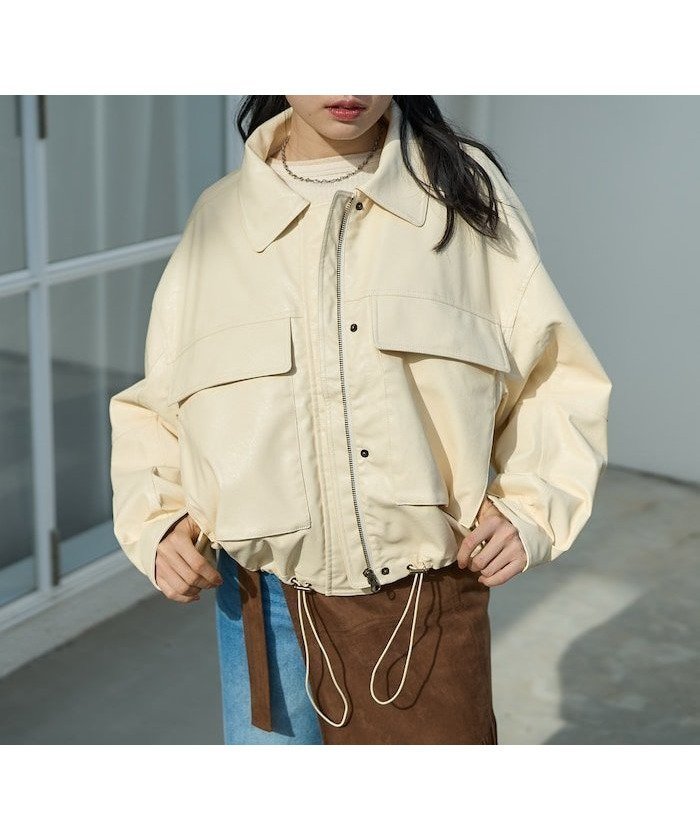 【フリークスストア/FREAK'S STORE】のレザレット ショートブルゾン 25SS インテリア・キッズ・メンズ・レディースファッション・服の通販 founy(ファニー) https://founy.com/ ファッション Fashion レディースファッション Fashion for Women アウター Coat / Outerwear Collection ブルゾンジャケット・スポーティアウター Blouson Jackets 2025年 2025 2025春夏・S/S Spring/Summer 2025 SS25 おすすめ Recommended / Our Picks ショート Short, Short Length トレンド Trend, Trending Now ドローコード Drawcord, Drawstring Cord バランス Balance, Style Balance パッチ Patch, Appliqué フラップ Flap, Flap Pocket フロント Front, Front Design ブルゾン Blouson, Bomber Jacket ポケット Pocket, Pocket Detail メンズ Men's, Menswear リアル Real, Realistic 夏 Summer S/S・春夏 SS, Spring/Summer, Warm Season |ID: prp329100004694669 ipo3291000000033899497