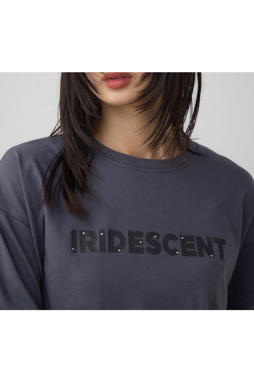 【アズール バイ マウジー/AZUL by moussy】のスタッズロゴロングスリーブTシャツ インテリア・キッズ・メンズ・レディースファッション・服の通販 founy(ファニー) 　ファッション　Fashion　レディースファッション　Fashion for Women　トップス・カットソー　Cut & Sew Tops　シャツ・ブラウス・オフィスカジュアル　Elegant Blouses & Button-Ups　ロングTシャツ・Tシャツ　Longline T-Shirts & Tees　スタッズ　Studs, Metal Accents　フィット　Fit, Slim Fit　プリント　Print, Printed Pattern　C.GRY|ID: prp329100004694695 ipo3291000000033899909