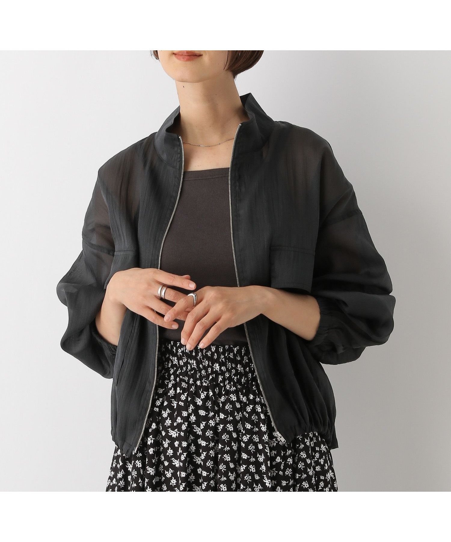 【レプシィム ローリーズファーム/LEPSIM LOWRYS FARM】のシアーZIPブルゾン 人気、トレンドファッション・服の通販 founy(ファニー) 　ファッション　Fashion　レディースファッション　Fashion for Women　アウター　Coat / Outerwear Collection　ブルゾンジャケット・スポーティアウター　Blouson Jackets　おすすめ　Recommended / Our Picks　キャミソール　Camisole, Spaghetti Strap Top　シアー　Sheer, See-Through　スタンド　Stand Collar, Upright Stand　タンク　Tank Top, Sleeveless Top　デニム　Denim, Jeans Material　ブルゾン　Blouson, Bomber Jacket　夏　Summer　 other-1|ID: prp329100004694696 ipo3291000000033899912