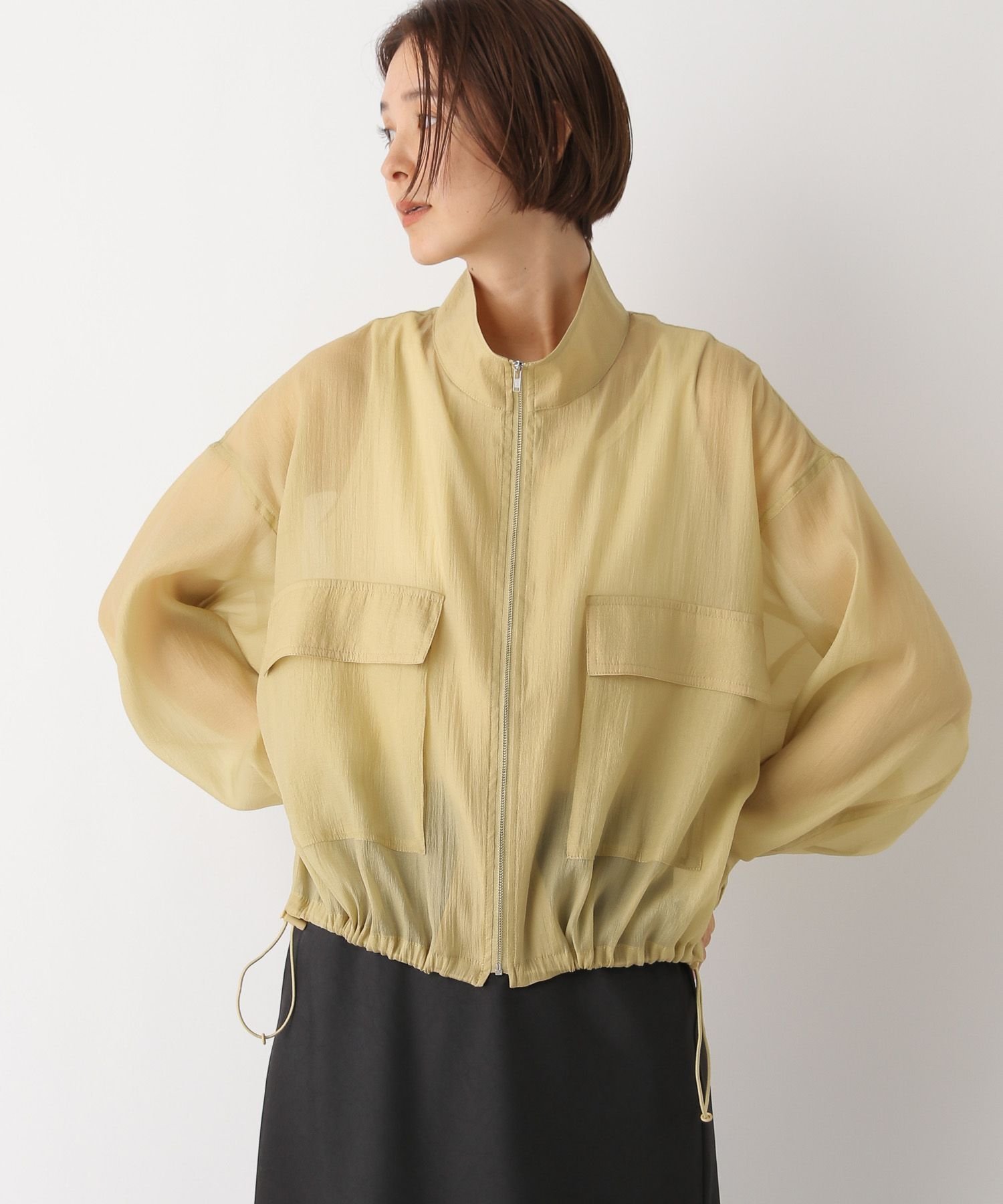 【レプシィム ローリーズファーム/LEPSIM LOWRYS FARM】のシアーZIPブルゾン インテリア・キッズ・メンズ・レディースファッション・服の通販 founy(ファニー) 　ファッション　Fashion　レディースファッション　Fashion for Women　アウター　Coat / Outerwear Collection　ブルゾンジャケット・スポーティアウター　Blouson Jackets　おすすめ　Recommended / Our Picks　キャミソール　Camisole, Spaghetti Strap Top　シアー　Sheer, See-Through　スタンド　Stand Collar, Upright Stand　タンク　Tank Top, Sleeveless Top　デニム　Denim, Jeans Material　ブルゾン　Blouson, Bomber Jacket　夏　Summer　ベージュ52|ID: prp329100004694696 ipo3291000000033899917