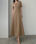 【ジュノア/JUNOAH】のLouere アシメネックカットフレアワンピース【一部ペチスカートSET】 ダークベージュ|ID: prp329100004694712 ipo3291000000033900086