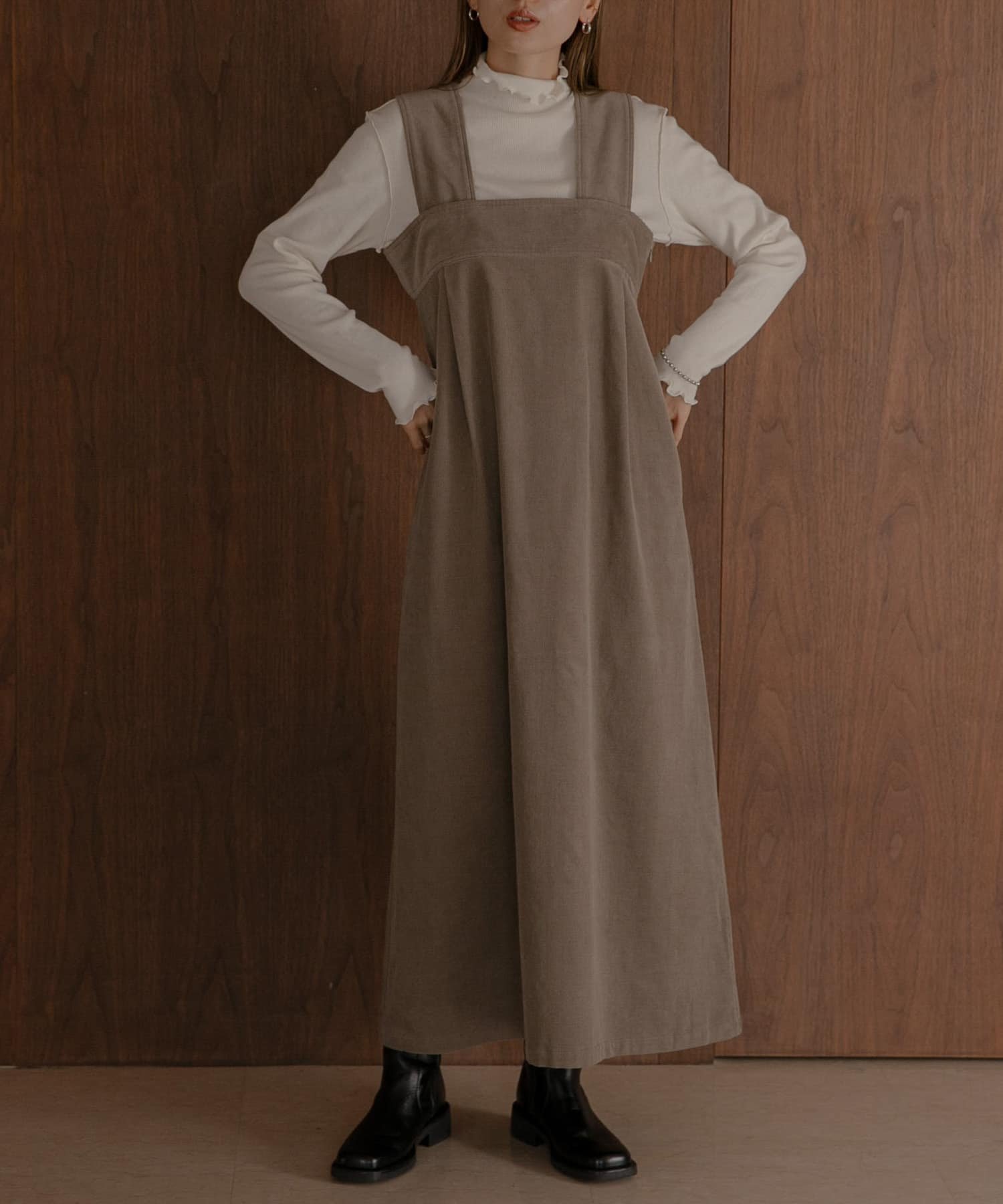 【サニーレーベル/Sonny Label / URBAN RESEARCH】のコーデュロイジャンパーワンピース インテリア・キッズ・メンズ・レディースファッション・服の通販 founy(ファニー) 　ファッション　Fashion　レディースファッション　Fashion for Women　ワンピース　Dresses　2024年　2024　2024-2025秋冬・A/W　Autumn/Winter 2024–25 AW24–25　冬　Winter / This Winter　インナー　Innerwear　コーデュロイ　Corduroy, Cord Fabric　タートルネック　Turtleneck, High Neck　ポケット　Pocket, Pocket Detail　A/W・秋冬　Autumn/Winter　グレージュ|ID: prp329100004694734 ipo3291000000033900287