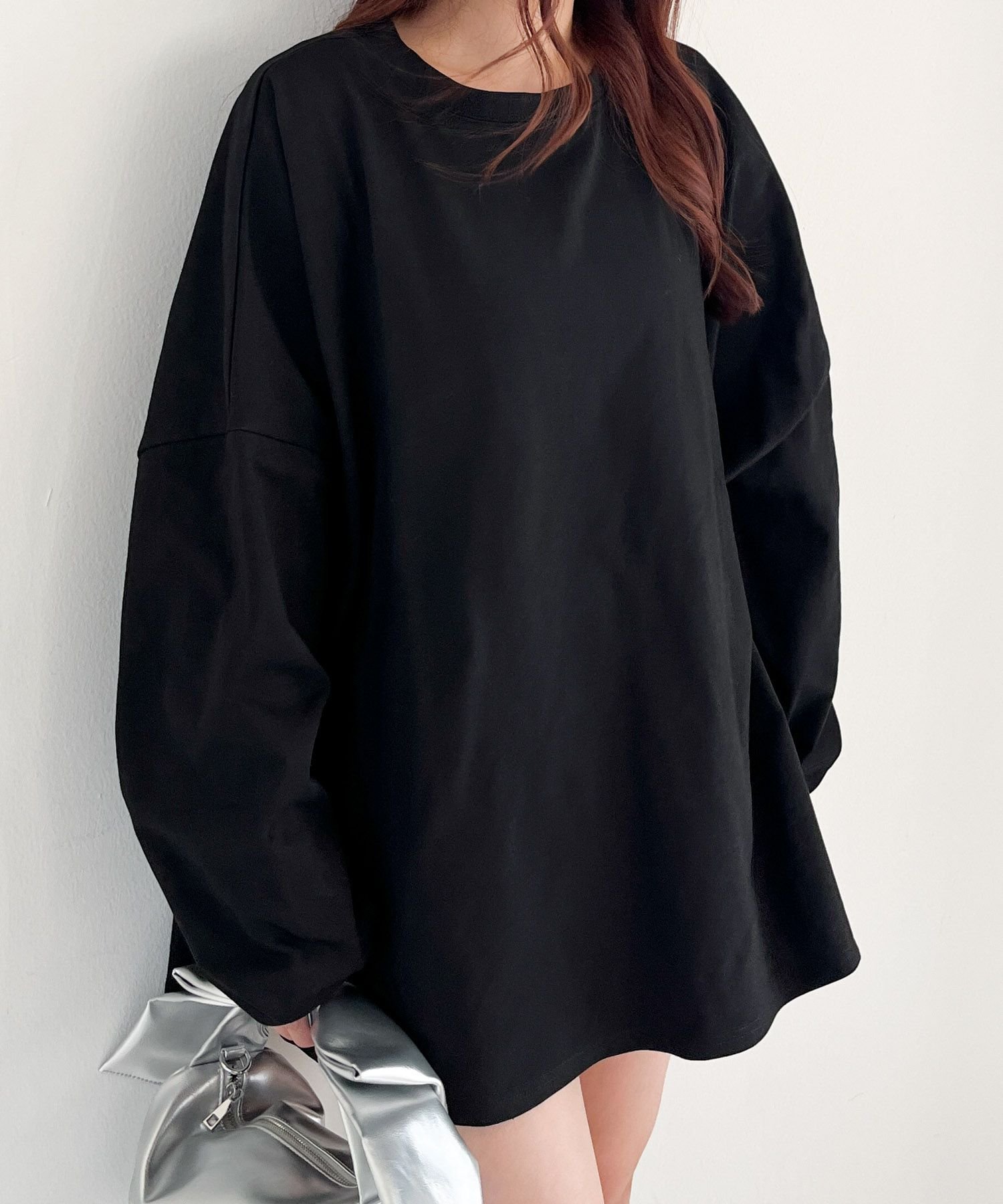 【ヘザー/Heather】の【WEB限定】スーパーBIGシルエットロンT インテリア・キッズ・メンズ・レディースファッション・服の通販 founy(ファニー) 　ファッション　Fashion　レディースファッション　Fashion for Women　トップス・カットソー　Cut & Sew Tops　ロングTシャツ・Tシャツ　Longline T-Shirts & Tees　おすすめ　Recommended / Our Picks　スウェット / スエット　Sweatshirt, Sweatwear　スリット　Slit, Slit Detail　ブラック|ID: prp329100004694737 ipo3291000000034972782