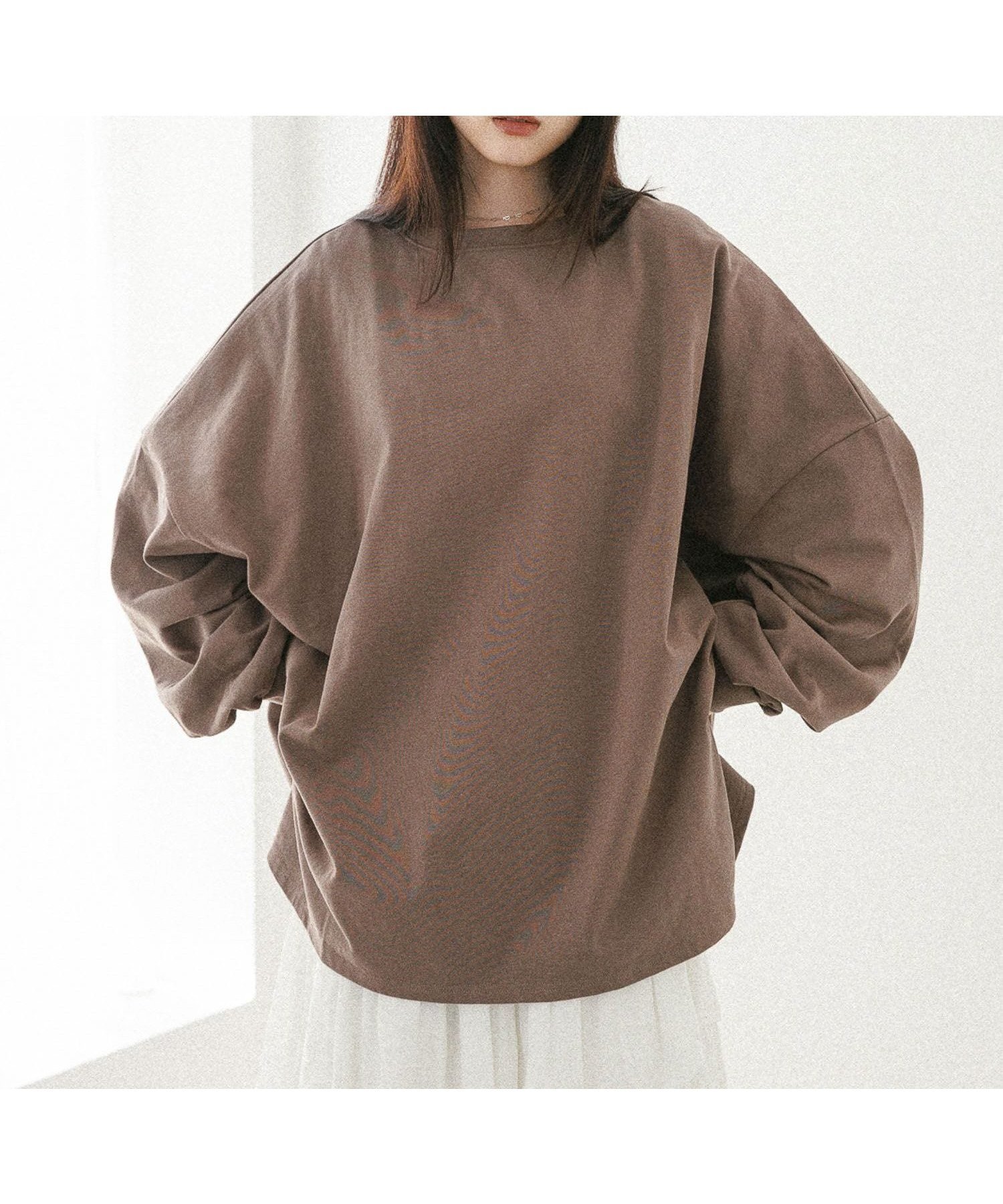 【ヘザー/Heather】の【WEB限定】スーパーBIGシルエットロンT インテリア・キッズ・メンズ・レディースファッション・服の通販 founy(ファニー) 　ファッション　Fashion　レディースファッション　Fashion for Women　トップス・カットソー　Cut & Sew Tops　ロングTシャツ・Tシャツ　Longline T-Shirts & Tees　おすすめ　Recommended / Our Picks　スウェット / スエット　Sweatshirt, Sweatwear　スリット　Slit, Slit Detail　【新色】ブラウン|ID: prp329100004694737 ipo3291000000034972793