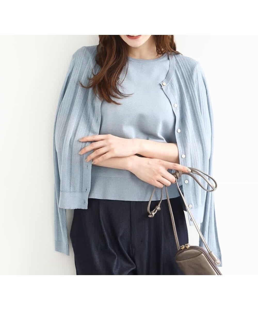 【エムケイ ミッシェルクラン/MK MICHEL KLEIN】のシアーニットアンサンブル/洗える 人気、トレンドファッション・服の通販 founy(ファニー) 　ファッション　Fashion　レディースファッション　Fashion for Women　トップス・カットソー　Cut & Sew Tops　ニット　Knit Tops & Sweaters　アンサンブルニット　Knit Ensembles & Twin Sets　アンサンブル　Ensemble Set　インナー　Innerwear　春　Spring　洗える　Machine Washable　秋　Autumn　カーディガン　Cardigan, Knitwear　シアー　Sheer, See-Through　シンプル　Simple, Minimal　ジャケット　Jacket, Outerwear　ストレッチ　Stretch, Stretchy Fabric　長袖　Long Sleeve, Full Sleeve　ボトム　Bottoms, Lower Wear　半袖　Short Sleeve, Half Sleeve　冬　Winter / This Winter　おすすめ　Recommended / Our Picks　夏　Summer　エレガント 上品　Elegant　ビジネス 仕事 通勤　Business / Work / Commuting　 other-1|ID: prp329100004694747 ipo3291000000033900432