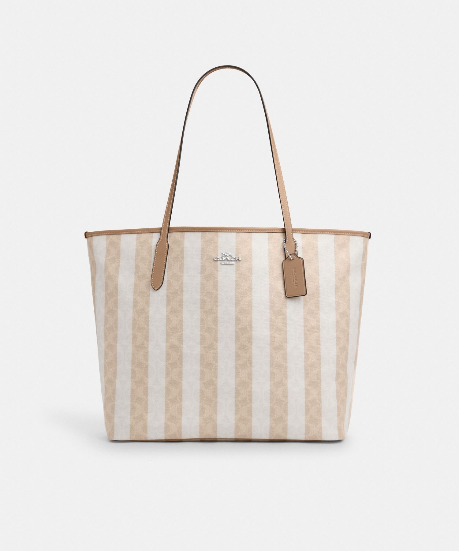【コーチ/COACH】の【公式】ラージ シティ トート バッグ・シグネチャー キャンバス・ストライプ 人気、トレンドファッション・服の通販 founy(ファニー) 　ファッション　Fashion　レディースファッション　Fashion for Women　バッグ　Bags　キャンバス　Canvas, Canvas Fabric　ジップ　Zip, Zipper　ストライプ　Stripe, Striped Pattern　 other-1|ID: prp329100004694749 ipo3291000000033900459