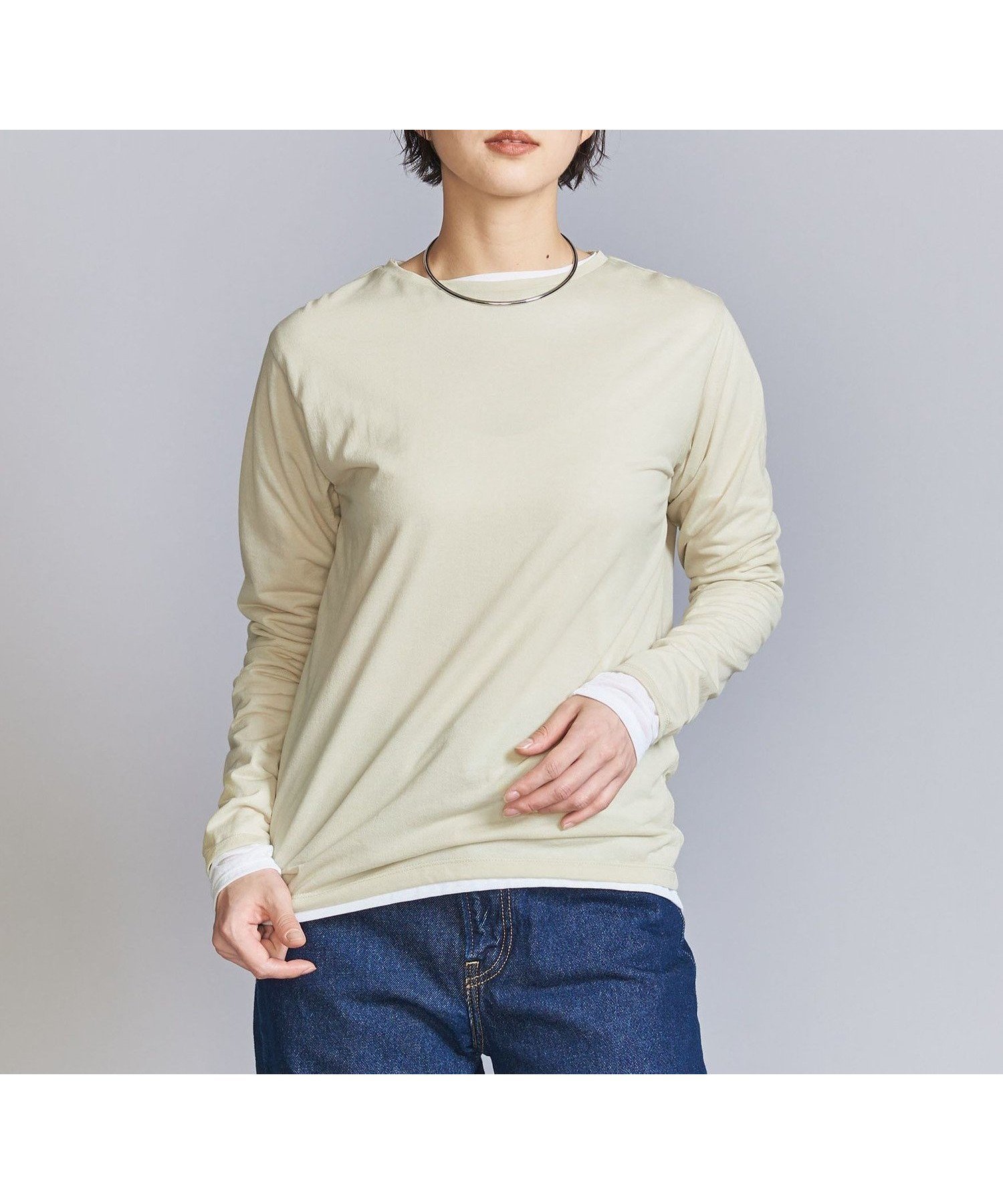 【ユナイテッドアローズ/UNITED ARROWS】のコットンナイロン天竺 シアー クルーネック Tシャツ インテリア・キッズ・メンズ・レディースファッション・服の通販 founy(ファニー) 　ファッション　Fashion　レディースファッション　Fashion for Women　トップス・カットソー　Cut & Sew Tops　シャツ・ブラウス・オフィスカジュアル　Elegant Blouses & Button-Ups　ロングTシャツ・Tシャツ　Longline T-Shirts & Tees　おすすめ　Recommended / Our Picks　インナー　Innerwear　カットソー　Cut and Sewn Top　カーディガン　Cardigan, Knitwear　シアー　Sheer, See-Through　ジャケット　Jacket, Outerwear　スリーブ　Sleeve, Long Sleeve / Short Sleeve　トレンド　Trend, Trending Now　フェミニン　Feminine, Girly　ロング　Long, Long-Length　定番　Standard, Basic Item　秋　Autumn　LIME|ID: prp329100004694821 ipo3291000000033900996