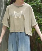 【アクシーズファム/axes femme】のビジューロゴショートTシャツ 人気、トレンドファッション・服の通販 founy(ファニー) ファッション Fashion レディースファッション Fashion for Women トップス・カットソー Cut & Sew Tops シャツ・ブラウス・オフィスカジュアル Elegant Blouses & Button-Ups ロングTシャツ・Tシャツ Longline T-Shirts & Tees ショート Short, Short Length スパンコール Sequins, Sequin Embellishment ハーフ Half, Half-Length バタフライ Butterfly, Butterfly Motif バランス Balance, Style Balance フロント Front, Front Design プリント Print, Printed Pattern ヴィンテージ Vintage Style thumbnail ベージュ|ID: prp329100004694880 ipo3291000000033901478