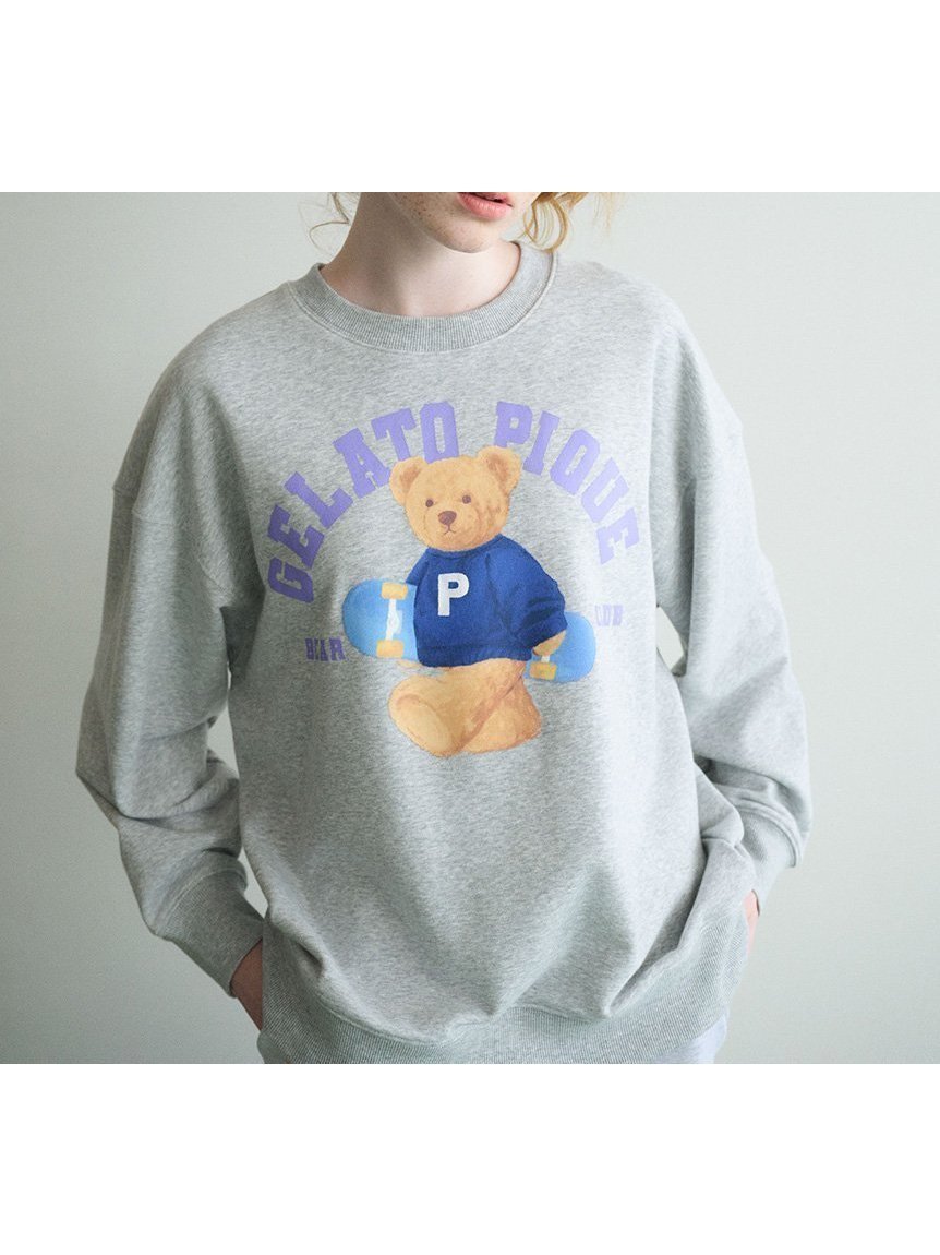【ジェラート ピケ/gelato pique】のスポーティーベア裏毛プルオーバー インテリア・キッズ・メンズ・レディースファッション・服の通販 founy(ファニー) 　ファッション　Fashion　レディースファッション　Fashion for Women　トップス・カットソー　Cut & Sew Tops　カジュアルプルオーバー・ニットトップス　Pullovers & Knit Tops / Casual Pullovers　おすすめ　Recommended / Our Picks　ショート　Short, Short Length　ストレッチ　Stretch, Stretchy Fabric　スポーツ　Sports, Activewear　トレンド　Trend, Trending Now　プリント　Print, Printed Pattern　モチーフ　Motif, Design Theme　GRY[006]|ID: prp329100004694955 ipo3291000000033902127