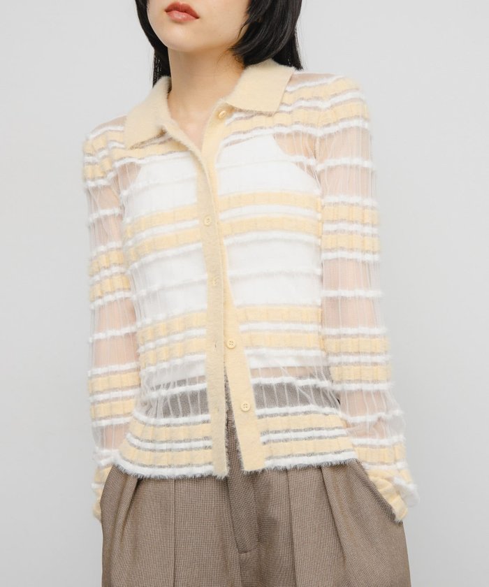 【ケービーエフ/KBF / URBAN RESEARCH】のシアーボーダーフェザーニット インテリア・キッズ・メンズ・レディースファッション・服の通販 founy(ファニー) https://founy.com/ ファッション Fashion レディースファッション Fashion for Women トップス・カットソー Cut & Sew Tops ニット Knit Tops & Sweaters 2025年 2025 2025-2026秋冬・A/W Autumn/Winter 2025–26 AW25–26 冬 Winter / This Winter コンパクト Compact, Small Size トレンド Trend, Trending Now A/W・秋冬 Autumn/Winter |ID: prp329100004694963 ipo3291000000033902164