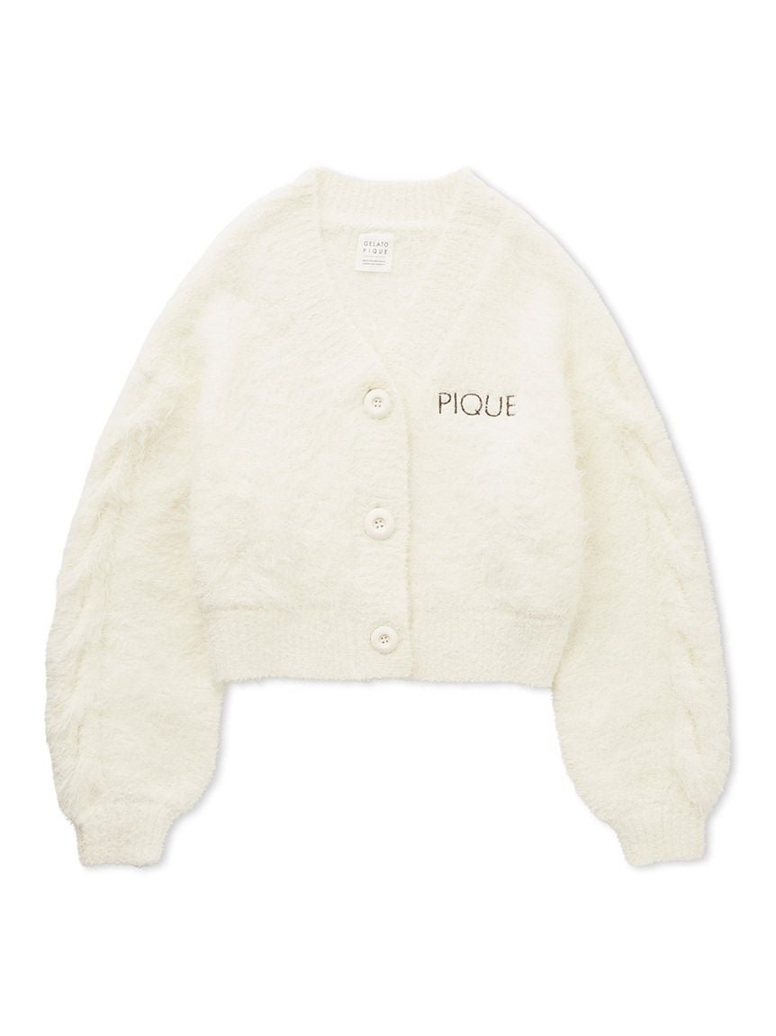 【ジェラート ピケ/gelato pique】のフェザーアランカーディガン 人気、トレンドファッション・服の通販 founy(ファニー) 　ファッション　Fashion　レディースファッション　Fashion for Women　トップス・カットソー　Cut & Sew Tops　カーディガン・羽織り　Layered Style Cardigans　おすすめ　Recommended / Our Picks　なめらか　Smooth, Silky Texture　インナー　Innerwear　カーディガン　Cardigan, Knitwear　キャミソール　Camisole, Spaghetti Strap Top　ショート　Short, Short Length　フェザー　Feather, Feather Detail　フェミニン　Feminine, Girly　 other-1|ID: prp329100004694965 ipo3291000000033902207