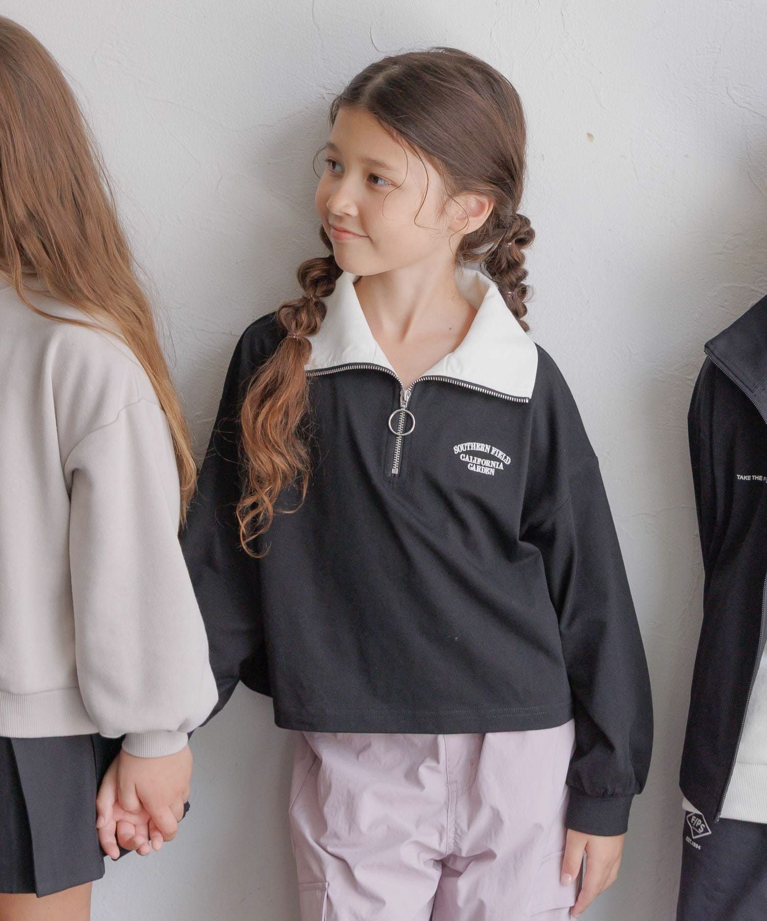 【グローバルワーク/GLOBAL WORK / KIDS】のヘビロッTEEハーフZIP長袖/キッズ/589258 インテリア・キッズ・メンズ・レディースファッション・服の通販 founy(ファニー) 　ファッション　Fashion　キッズファッション　Fashion for Kids　おすすめ　Recommended / Our Picks　ショート　Short, Short Length　シンプル　Simple, Minimal　デニム　Denim, Jeans Material　ハーフ　Half, Half-Length　ロング　Long, Long-Length　ワイド　Wide, Wide Fit　ワンポイント　One Point, Statement Accent　長袖　Long Sleeve, Full Sleeve　ブラック09|ID: prp329100004694999 ipo3291000000034123565