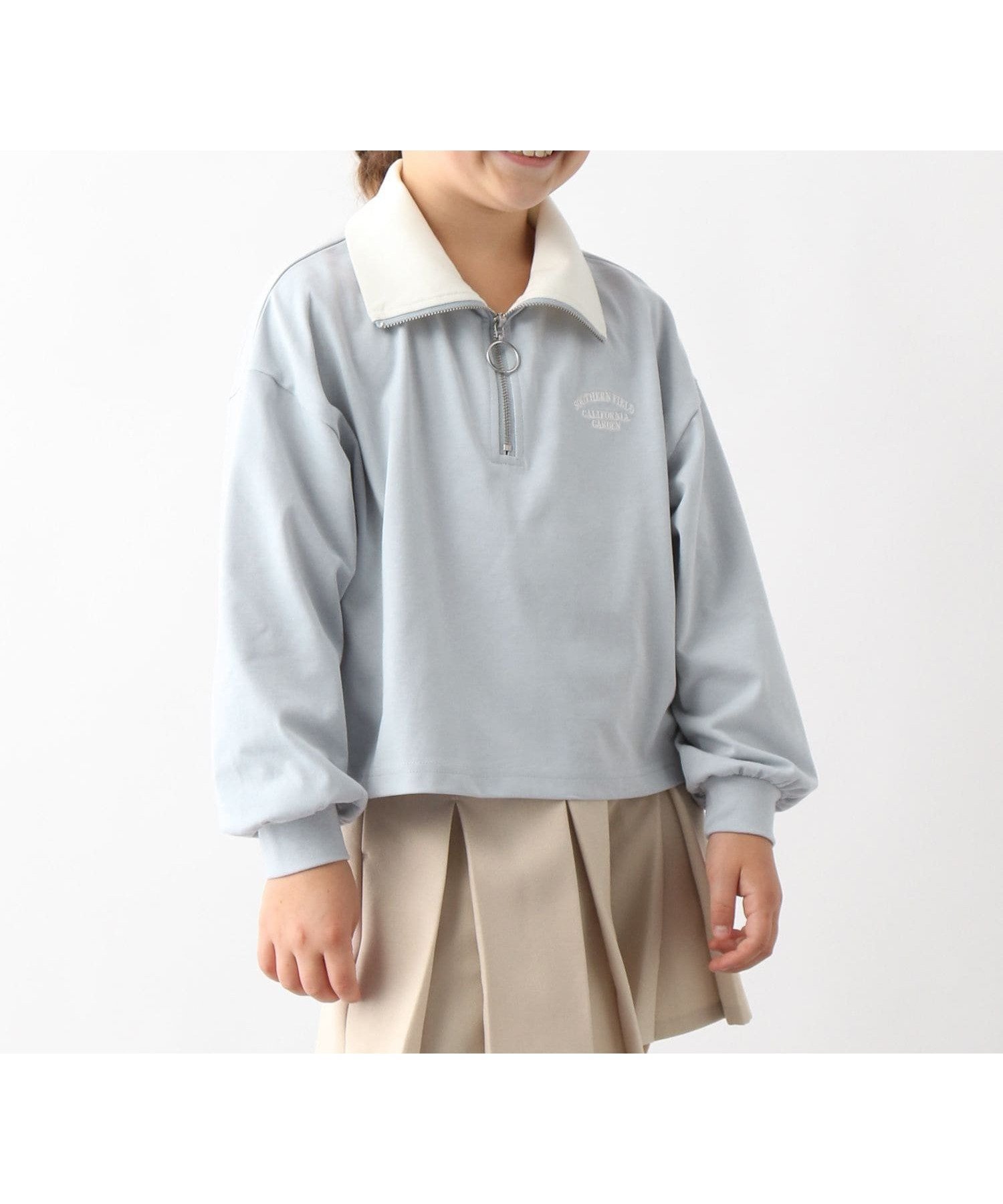 【グローバルワーク/GLOBAL WORK / KIDS】のヘビロッTEEハーフZIP長袖/キッズ/589258 インテリア・キッズ・メンズ・レディースファッション・服の通販 founy(ファニー) 　ファッション　Fashion　キッズファッション　Fashion for Kids　おすすめ　Recommended / Our Picks　ショート　Short, Short Length　シンプル　Simple, Minimal　デニム　Denim, Jeans Material　ハーフ　Half, Half-Length　ロング　Long, Long-Length　ワイド　Wide, Wide Fit　ワンポイント　One Point, Statement Accent　長袖　Long Sleeve, Full Sleeve　サックス81|ID: prp329100004694999 ipo3291000000034123566