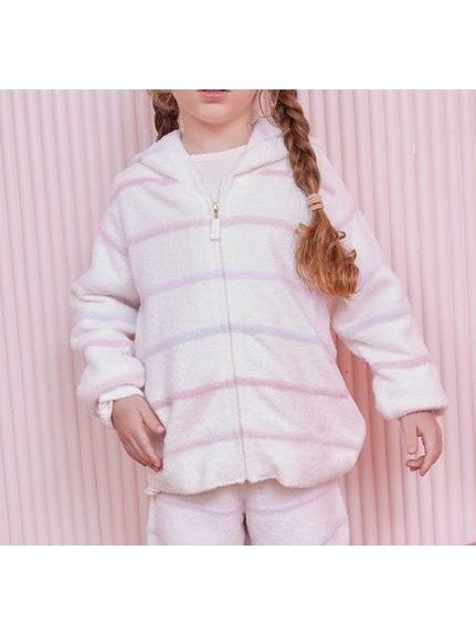 【ジェラート ピケ/gelato pique / KIDS】の【KIDS】スムーズィーカラフルボーダーパーカ インテリア・キッズ・メンズ・レディースファッション・服の通販 founy(ファニー) 　ファッション　Fashion　キッズファッション　Fashion for Kids　春　Spring　カラフル　Colorful Design　吸水　Absorbent, Quick-Dry　ショート　Short, Short Length　定番　Standard, Basic Item　なめらか　Smooth, Silky Texture　ボーダー　Border, Stripe　おすすめ　Recommended / Our Picks　PNK[066]|ID: prp329100004695035 ipo3291000000033903084
