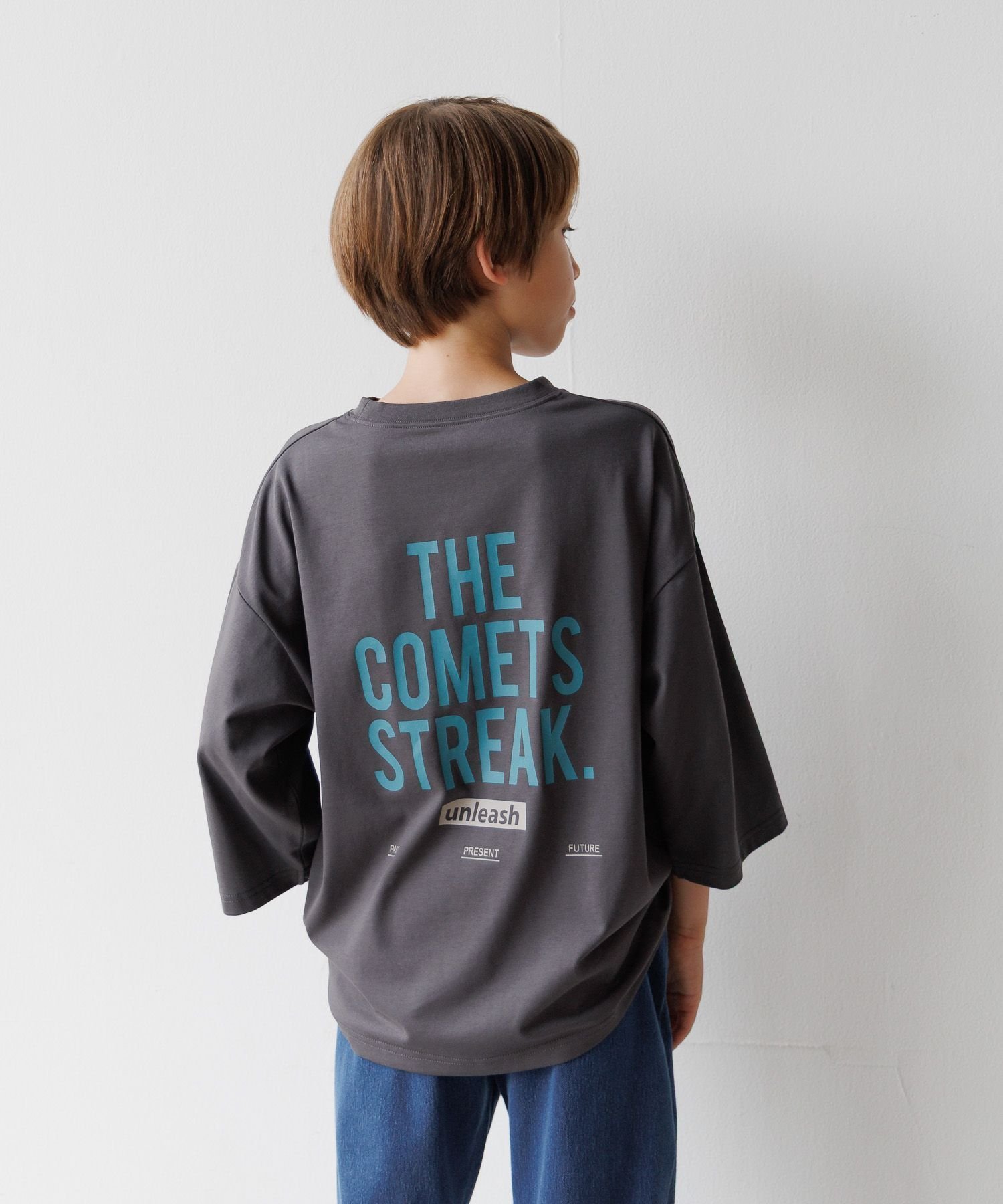 【グローバルワーク/GLOBAL WORK / KIDS】のヘビロッTEE/プリント7分袖/キッズ/579695 インテリア・キッズ・メンズ・レディースファッション・服の通販 founy(ファニー) 　ファッション　Fashion　キッズファッション　Fashion for Kids　グラフィック　Graphic, Graphic Design　プリント　Print, Printed Pattern　吸水　Absorbent, Quick-Dry　チャコール18|ID: prp329100004695050 ipo3291000000034123298