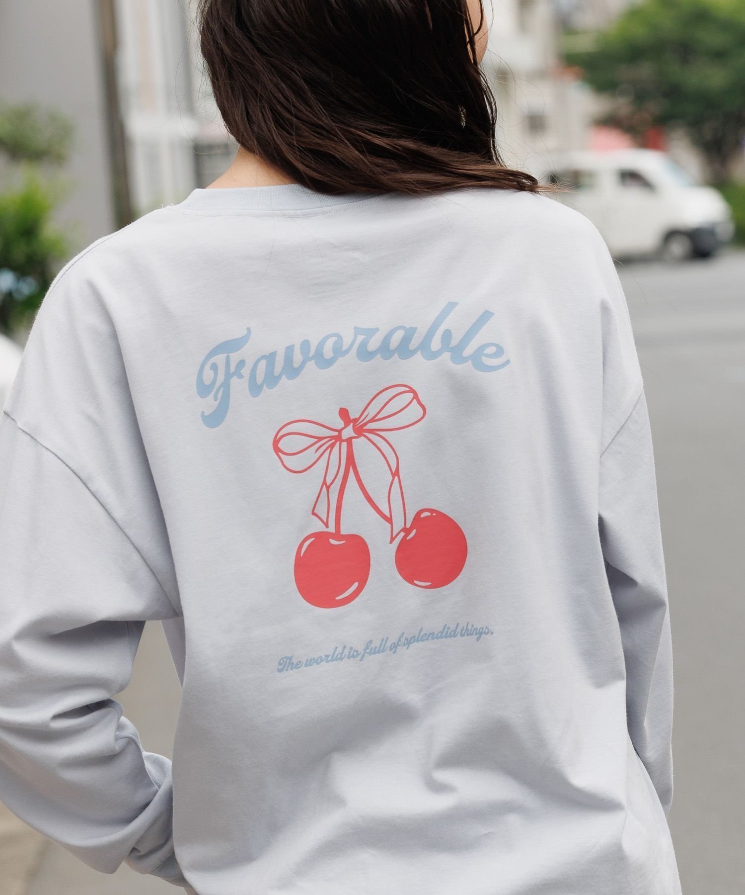 【グローバルワーク/GLOBAL WORK / KIDS】のヘビロッTEEプリント長袖T/キッズ/579698 インテリア・キッズ・メンズ・レディースファッション・服の通販 founy(ファニー) 　ファッション　Fashion　キッズファッション　Fashion for Kids　おすすめ　Recommended / Our Picks　チェリー　Cherry, Cherry Pattern　プリント　Print, Printed Pattern　ルーズ　Loose, Oversized　人気　Popular, Best Seller　猫　Cat, Kitty　長袖　Long Sleeve, Full Sleeve　サックス81|ID: prp329100004695082 ipo3291000000033970675