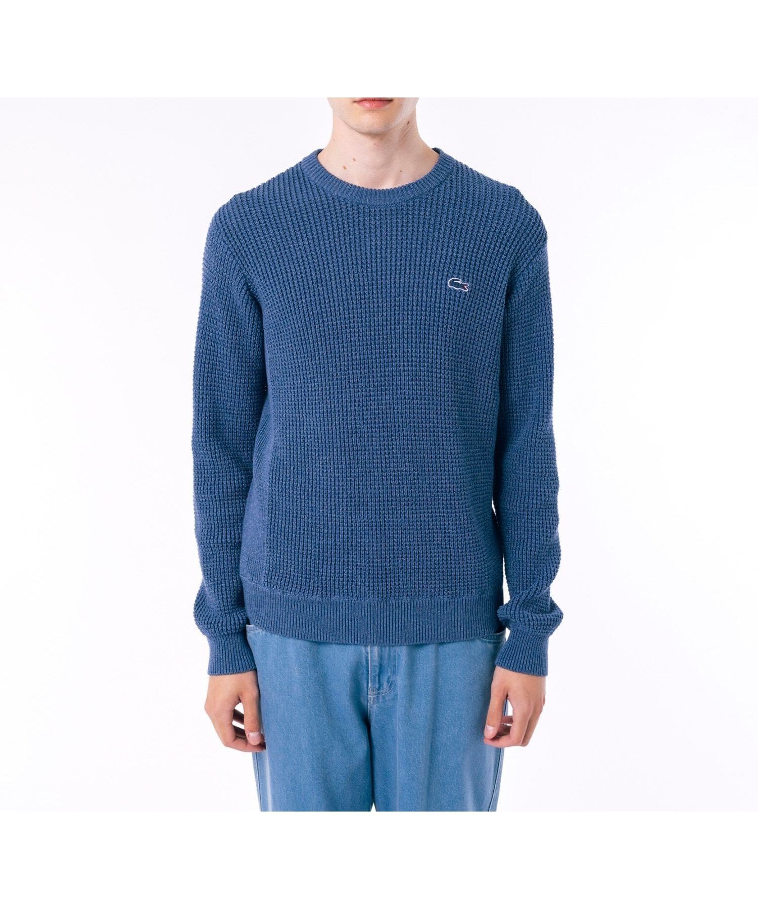 【ラコステ/LACOSTE / MEN】のヘザーカラーリングワッフルニット / メランジニット インテリア・キッズ・メンズ・レディースファッション・服の通販 founy(ファニー) 　ファッション　Fashion　メンズファッション　Fashion for Men　おすすめ　Recommended / Our Picks　シンプル　Simple, Minimal　スウェット / スエット　Sweatshirt, Sweatwear　リブニット　Rib Knit, Ribbed Knit　ワッフル　Waffle, Waffle Knit　ブルー|ID: prp329100004695172 ipo3291000000034216858