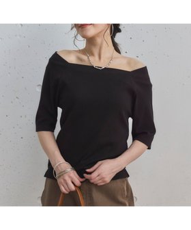 【ドゥ アルシーヴ/Doux archives】のオフショル5分袖カットソー 人気、トレンドファッション・服の通販 founy(ファニー) ファッション Fashion レディースファッション Fashion for Women トップス・カットソー Cut & Sew Tops カットソー・ベーシックTシャツ Cut-and-Sewn Tops / Stretch Tees & Basics カットソー Cut and Sewn Top シンプル Simple, Minimal |ID:prp329100004695187