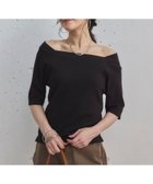 【ドゥ アルシーヴ/Doux archives】のオフショル5分袖カットソー 人気、トレンドファッション・服の通販 founy(ファニー) ファッション Fashion レディースファッション Fashion for Women トップス・カットソー Cut & Sew Tops カットソー・ベーシックTシャツ Cut-and-Sewn Tops / Stretch Tees & Basics カットソー Cut and Sewn Top シンプル Simple, Minimal thumbnail BLACK|ID: prp329100004695187 ipo3291000000033904242