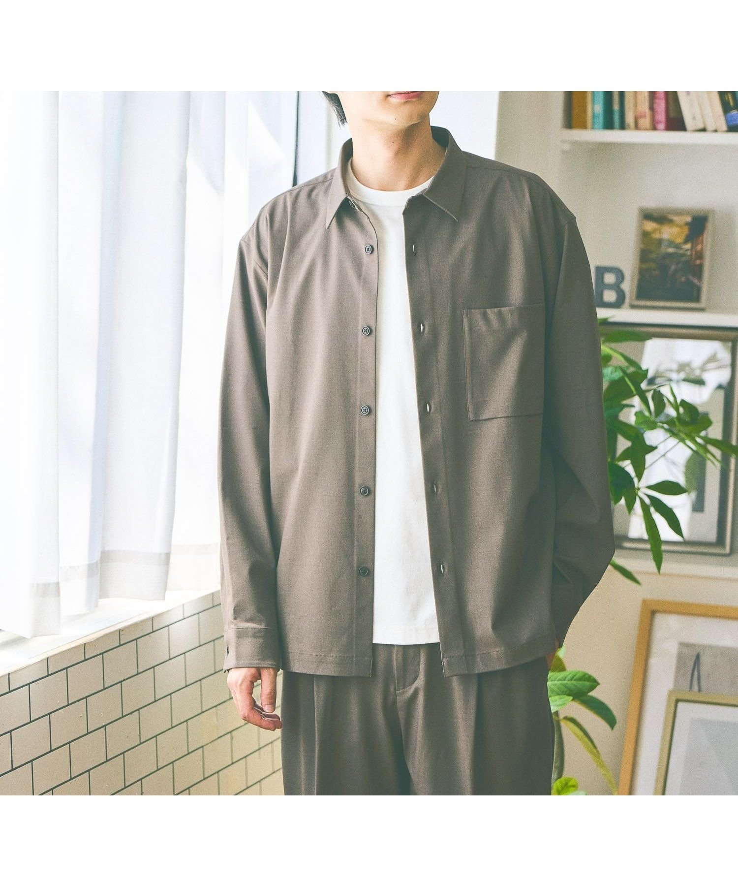 【グローバルワーク/GLOBAL WORK / MEN】のアーバンシャツ/576419 インテリア・キッズ・メンズ・レディースファッション・服の通販 founy(ファニー) 　ファッション　Fashion　メンズファッション　Fashion for Men　おすすめ　Recommended / Our Picks　インナー　Innerwear　シンプル　Simple, Minimal　スクエア　Square, Square Shape　ストレッチ　Stretch, Stretchy Fabric　トレンド　Trend, Trending Now　ボックス　Boxy, Box Shape　ポケット　Pocket, Pocket Detail　羽織　Haori, Light Jacket　モカ55|ID: prp329100004695225 ipo3291000000034202010