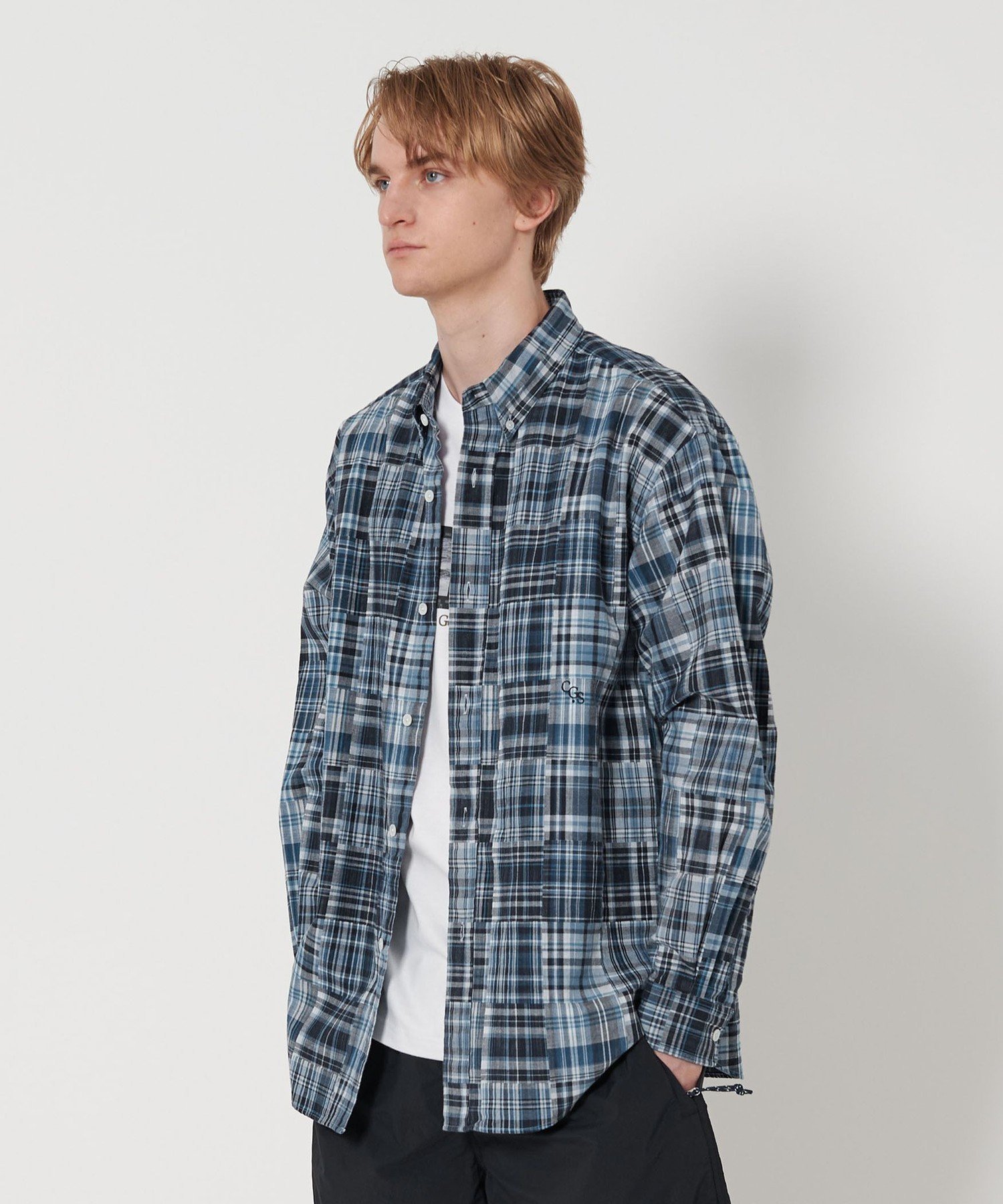 【ビューティ&ユース ユナイテッドアローズ/BEAUTY&YOUTH / UNITED ARROWS】のCGS. パッチワーク マドラスチェック ボタンダウン シャツ 人気、トレンドファッション・服の通販 founy(ファニー) 　ファッション　Fashion　レディースファッション　Fashion for Women　トップス・カットソー　Cut & Sew Tops　シャツ・ブラウス・オフィスカジュアル　Elegant Blouses & Button-Ups　ダウン　Down, Puffer　チェック　Check, Plaid, Tartan　パッチワーク　Patchwork, Mixed Fabric　リラックス　Relax, Relaxed Fit　ワンポイント　One Point, Statement Accent　 other-1|ID: prp329100004695230 ipo3291000000033904592