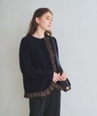 【ユナイテッドアローズ/UNITED ARROWS】のフォックスカシミヤ フリルコンビ カーディガン NAVY|ID:prp329100004695235