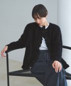【ユナイテッドアローズ/UNITED ARROWS】のフォックスカシミヤ フリルコンビ カーディガン BLACK|ID:prp329100004695235