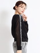 【ヴァン/Vin】のアームロゴメッシュ編みジップブルゾン ブラック|ID: prp329100004695301 ipo3291000000033905093