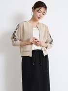 【ヴァン/Vin】のアームロゴメッシュ編みジップブルゾン ベージュ|ID: prp329100004695301 ipo3291000000033905094