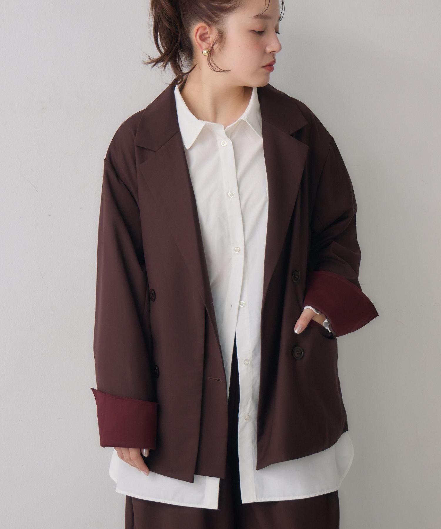 【レトロガール/RETRO GIRL】のテーラージャケット インテリア・キッズ・メンズ・レディースファッション・服の通販 founy(ファニー) 　ファッション　Fashion　レディースファッション　Fashion for Women　アウター　Coat / Outerwear Collection　レディースジャケット・軽アウター　Jackets　2025年　2025　2025-2026秋冬・A/W　Autumn/Winter 2025–26 AW25–26　カットオフ　Cut-Off Design　シンプル　Simple, Minimal　ジャケット　Jacket, Outerwear　スラックス　Slacks, Dress Pants　セットアップ　Set-Up, Coordinated Outfit　トレンド　Trend, Trending Now　フロント　Front, Front Design　ロング　Long, Long-Length　ブラウン|ID: prp329100004695364 ipo3291000000033905532